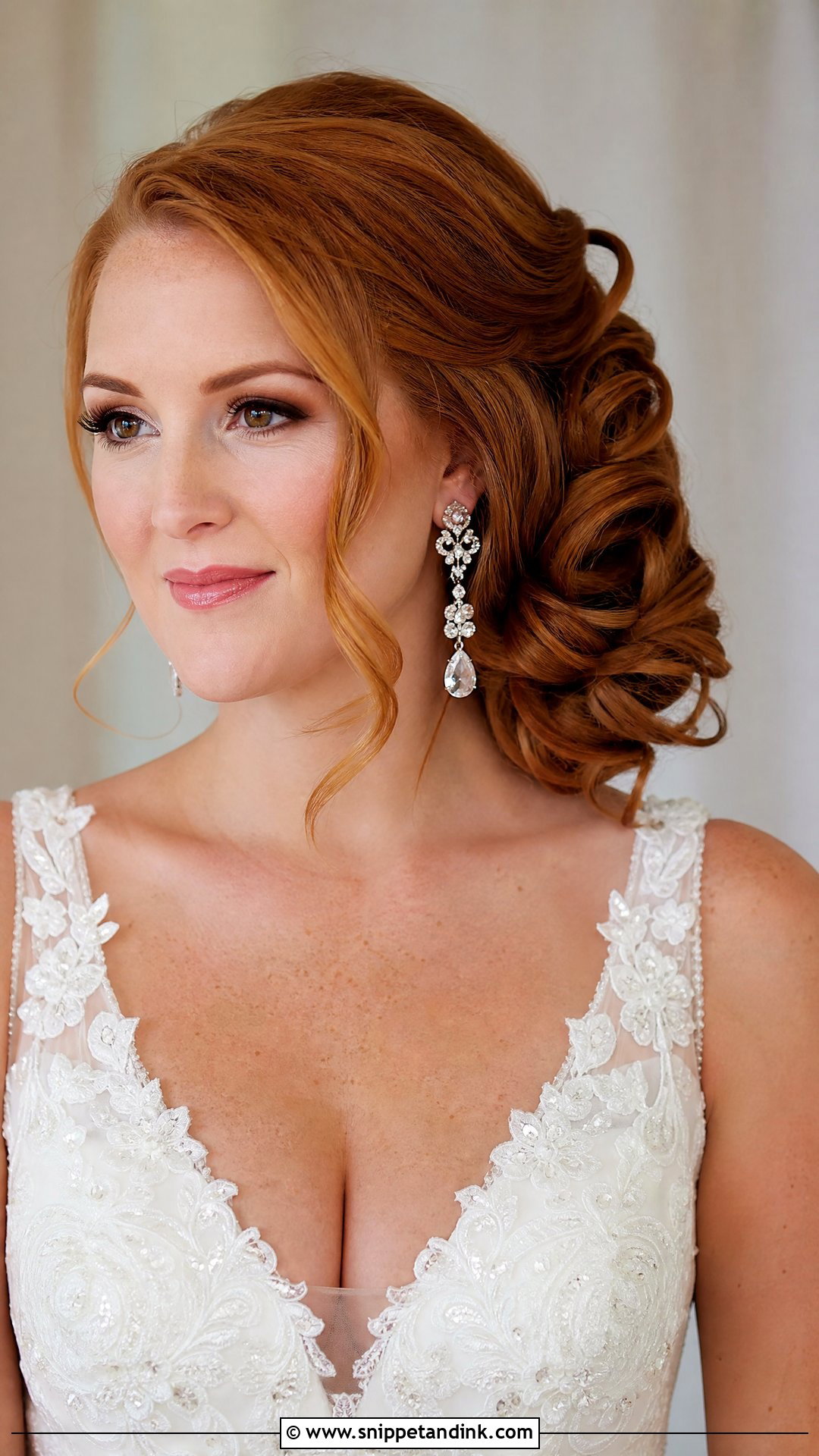 Elegant Side Swept Updo - Snippet and Ink - 25 2025 Bridal Hair Ideas
