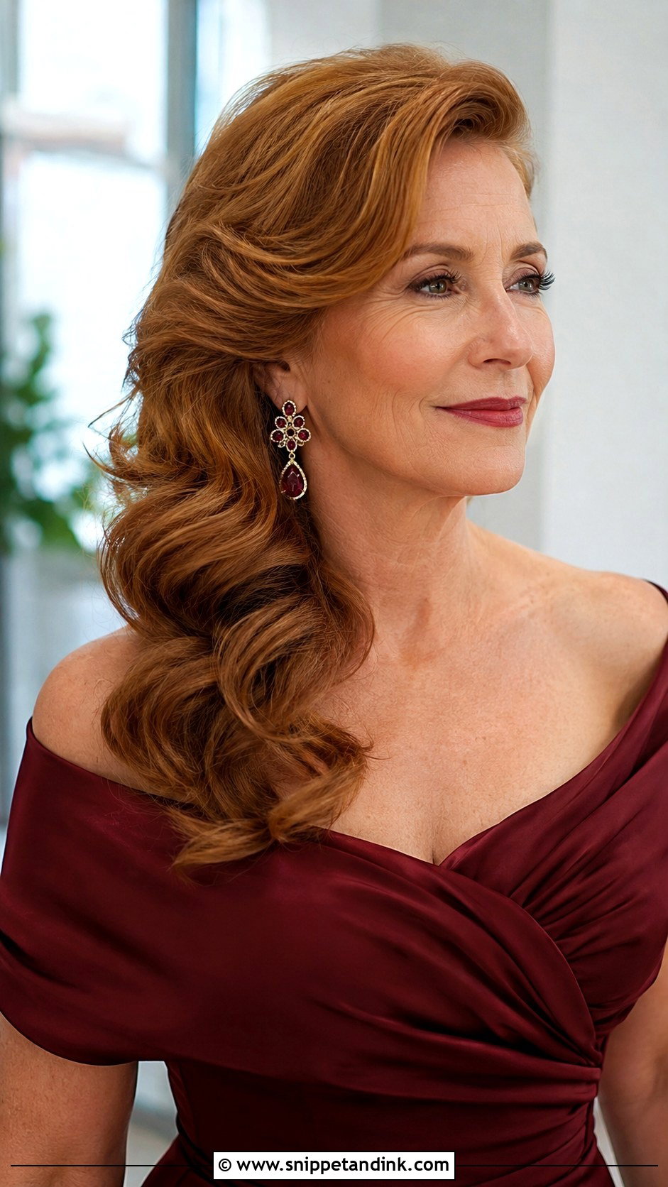 Elegant Side Swept Waves - Snippet and Ink - 20 Medium Length Mother of the Bride Hair Ideas