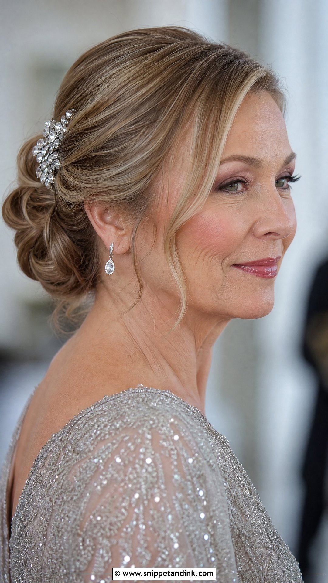 Elegant Updo With Hair Accessory - Snippet and Ink - 30 Mother of the Bride Hairstyles Over 50
