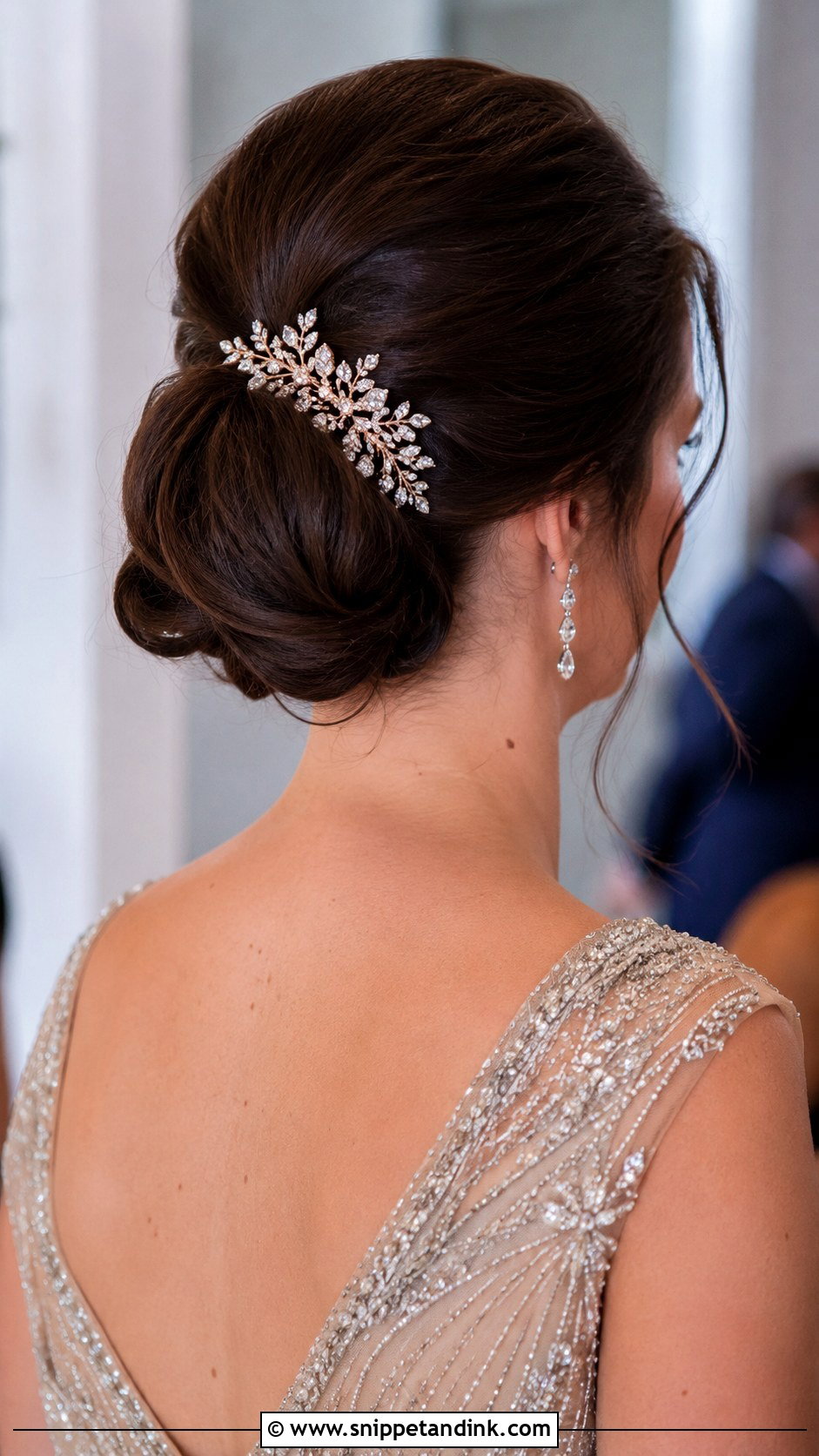 Elegant Updo With Hair Accessory for Mother of the Groom - Snippet and Ink - 20 Hair Styles for Mother of the Groom