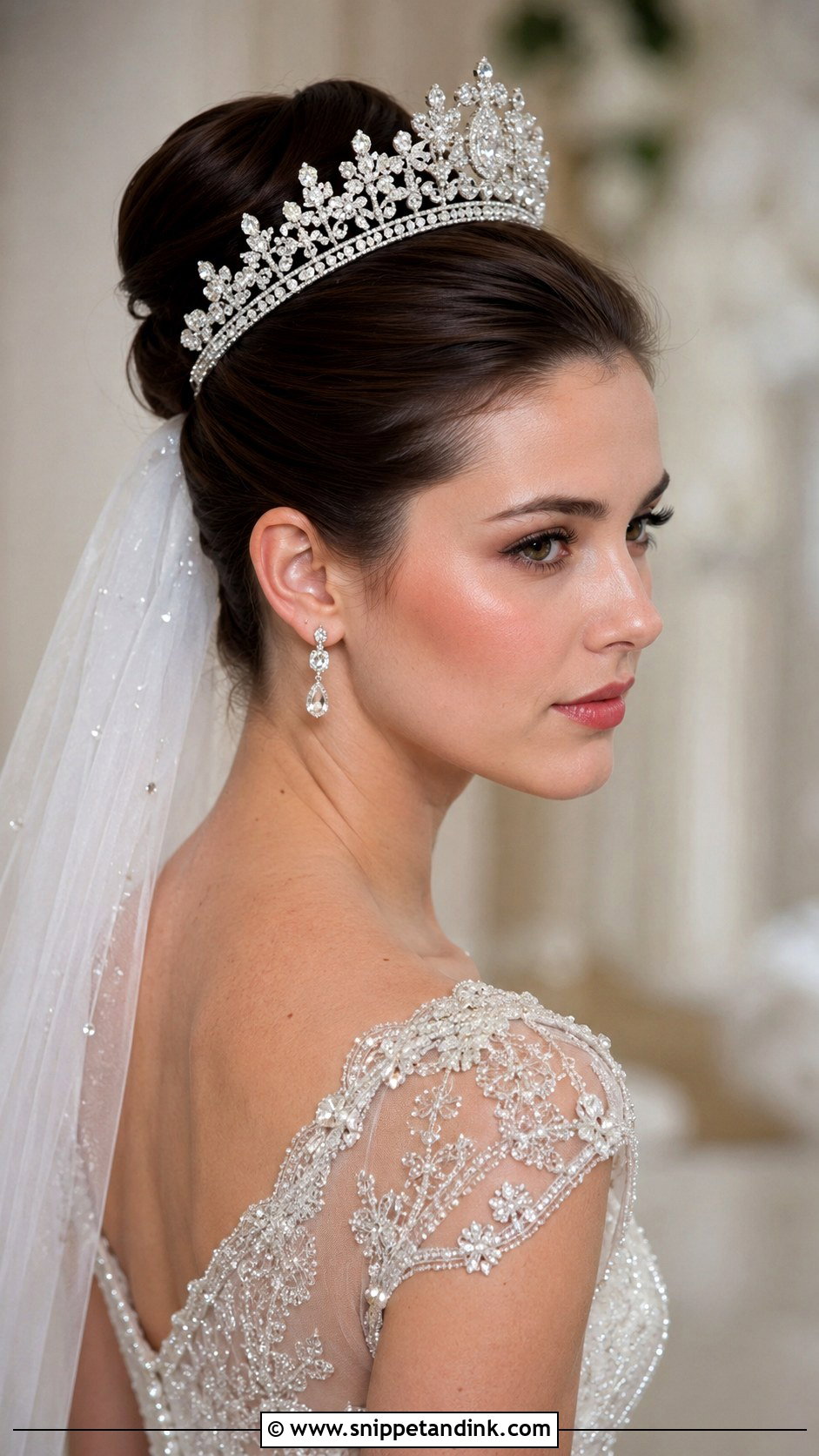 Elegant Updo With Tiara - Snippet and Ink - 20 Up Do Hairstyles for Weddings