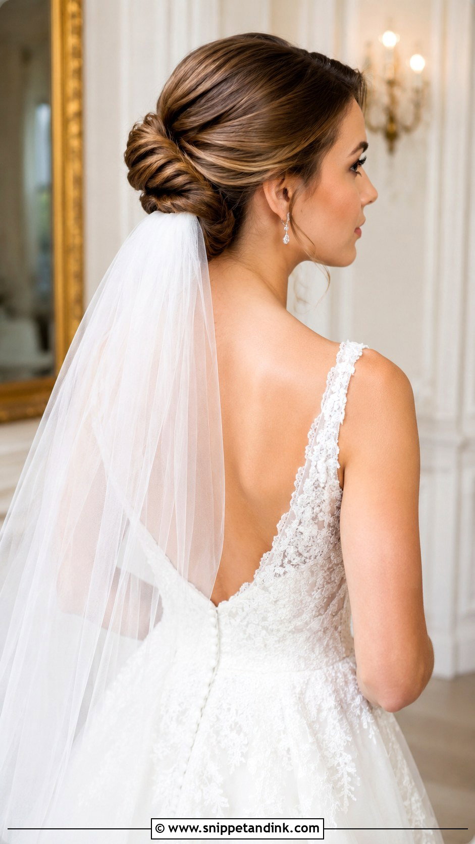 Elegant Updo With Veil - Snippet and Ink - 35 Bridal Hair Ideas