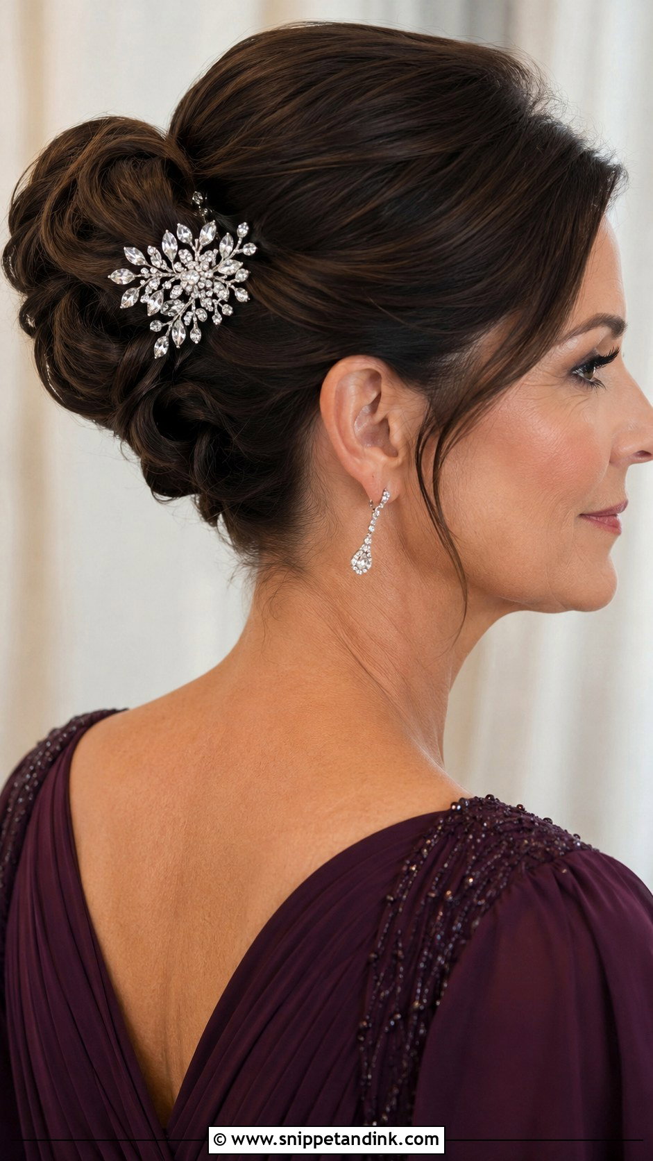 Elegant Updo with Hair Accessory - Snippet and Ink - 20 Mother of the Bride Hairstyle Ideas