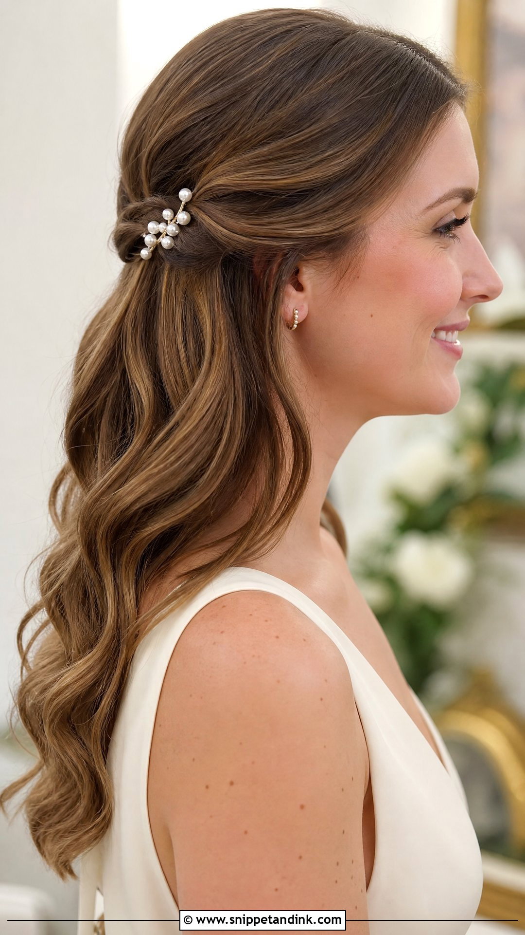 Elegant Waves With Hair Accessory - Snippet and Ink - 30 Elegant Hairstyles for Wedding Guest