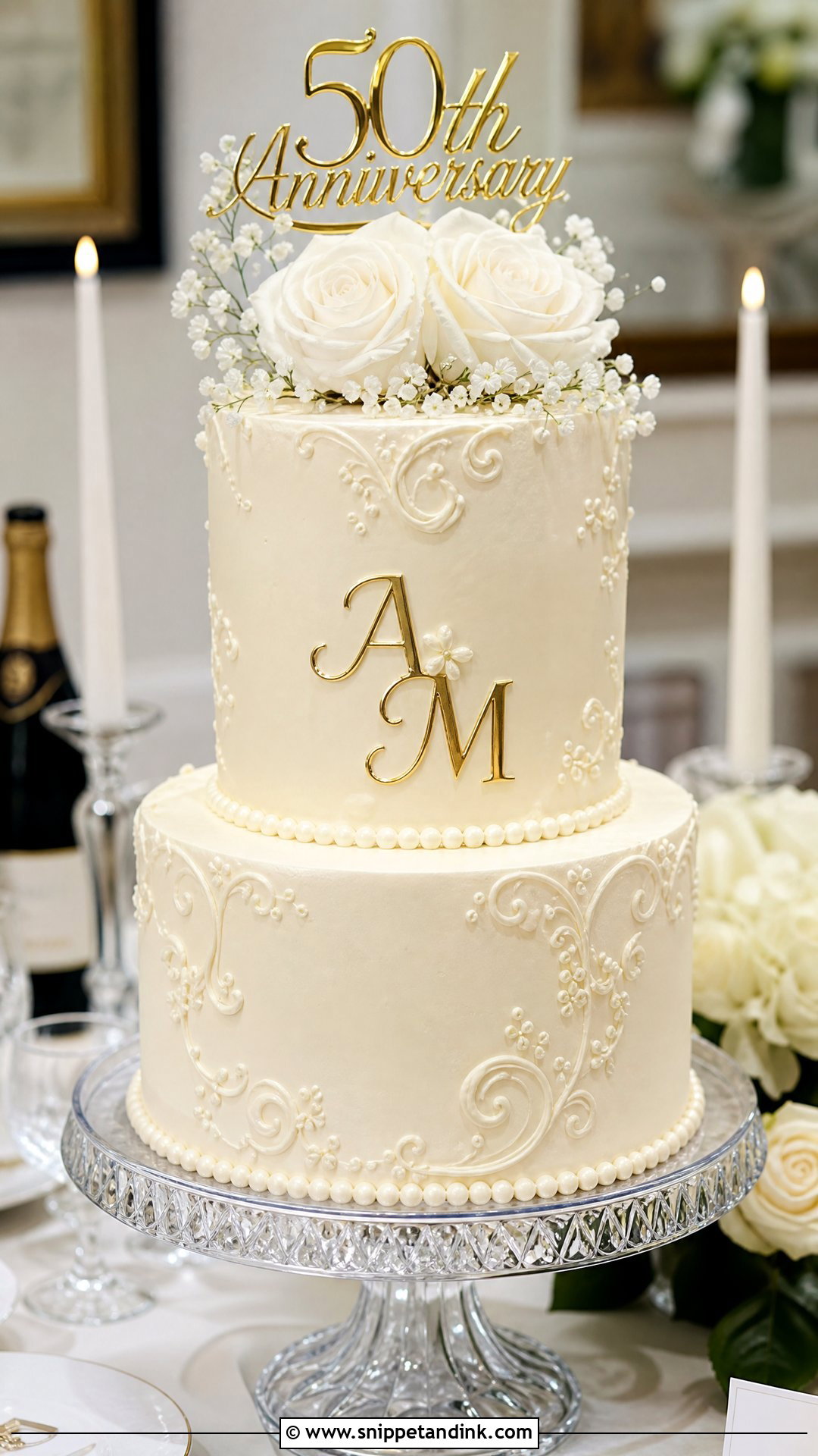 Elegant Wedding Anniversary Cake - Snippet and Ink - 30 Wedding Anniversary Cakes