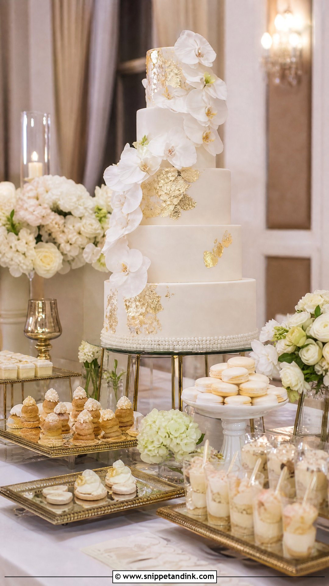 Elegant Wedding Dessert Table - Snippet and Ink - 30 Wedding Dessert Table Ideas