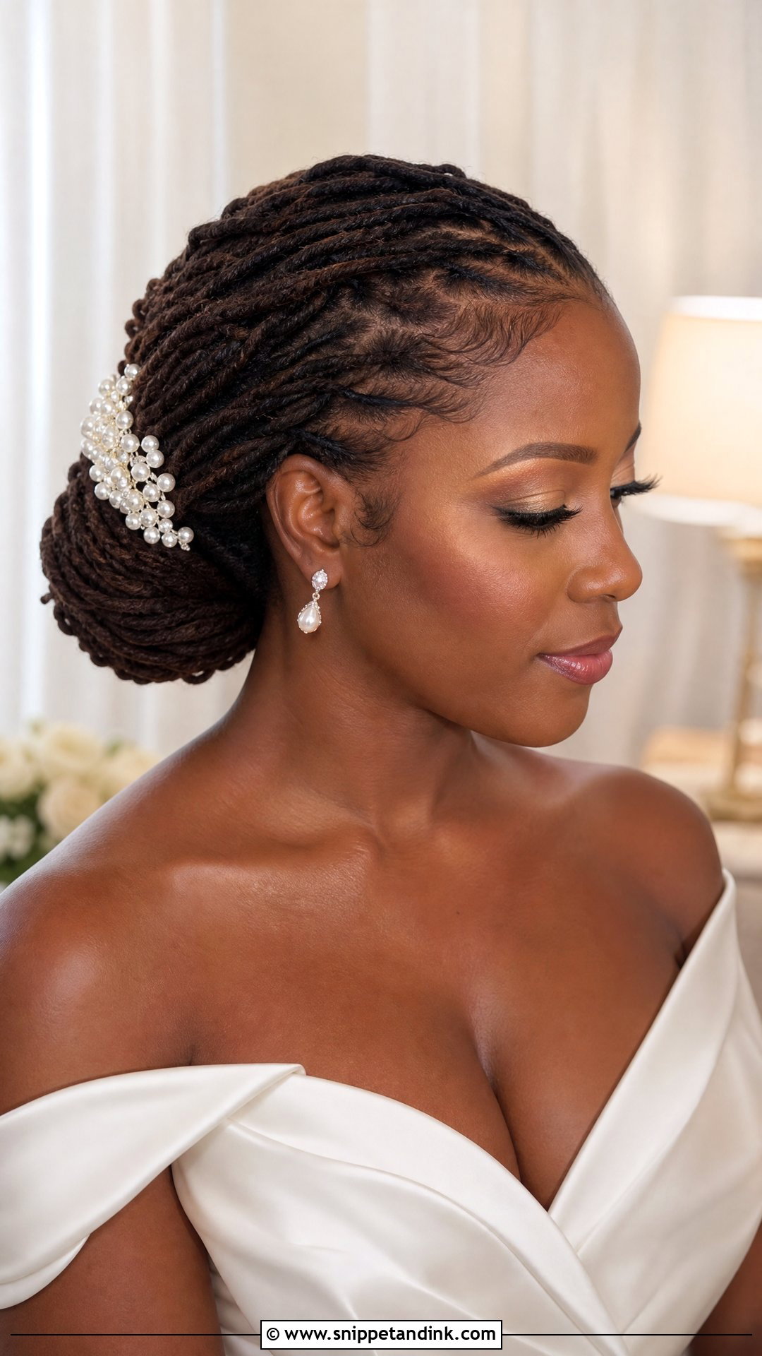 Elegant Wedding Loc Chignon - Snippet and Ink - 20 Wedding Hairstyles with Locs