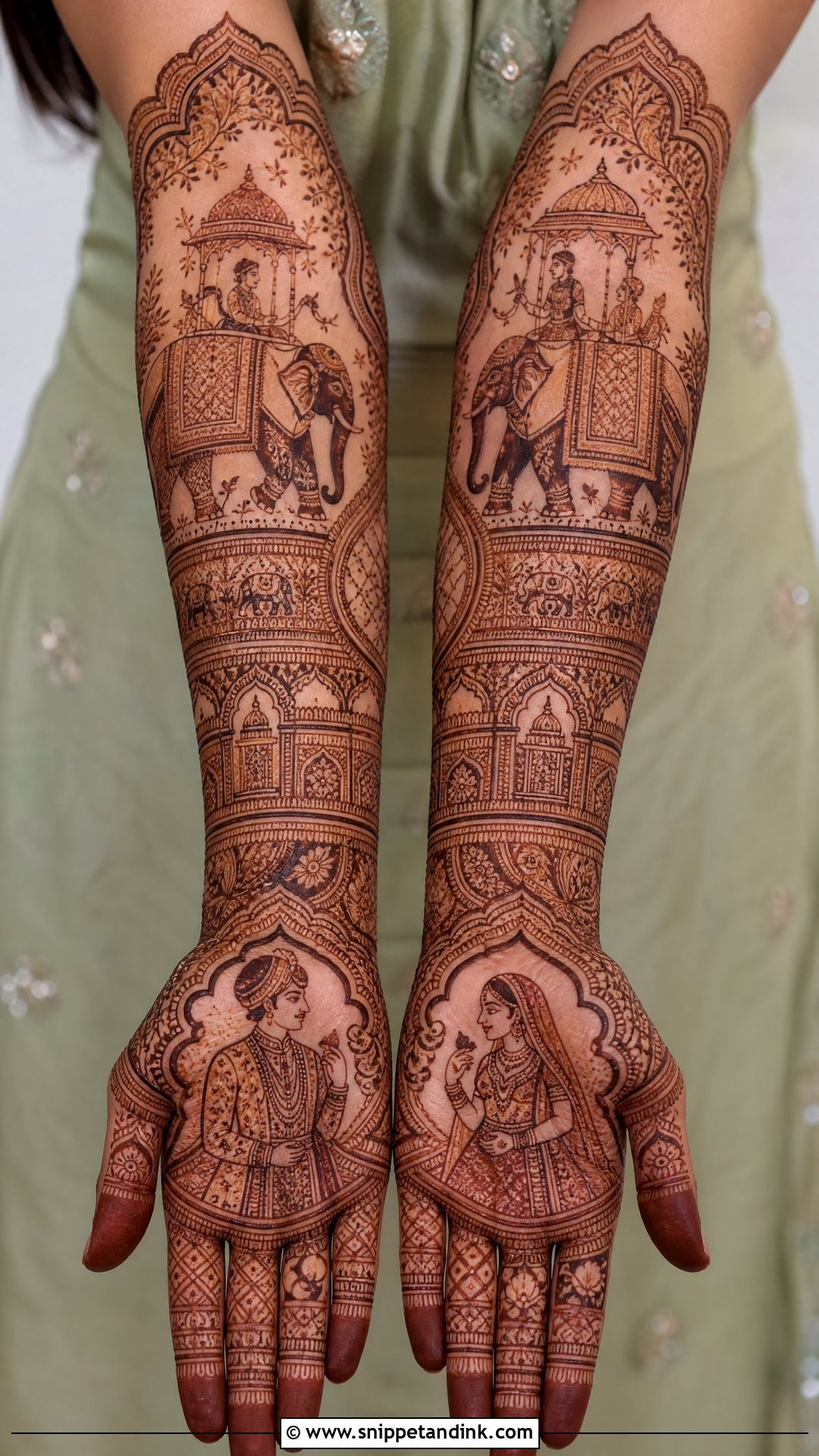 Elephant Bridal Figure Mehndi - Snippet and Ink - 25 Bridal Figure Mehndi Designs