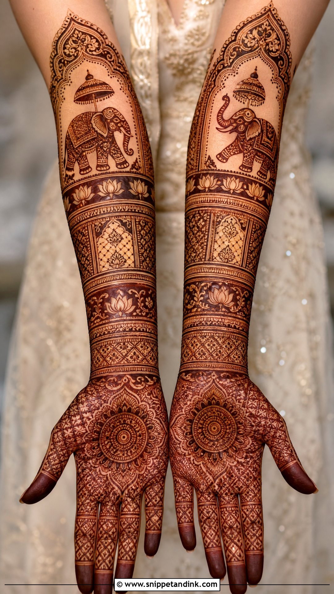Elephant Hindu Bridal Mehndi Design - Snippet and Ink - 25 Hindu Bridal Mehndi Designs