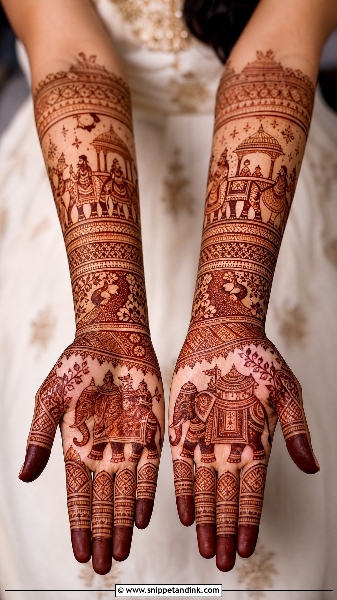 Elephant Indian Bridal Full Hand Mehndi Design - Snippet and Ink - 20 Indian Bridal Full Hand Mehndi Designs