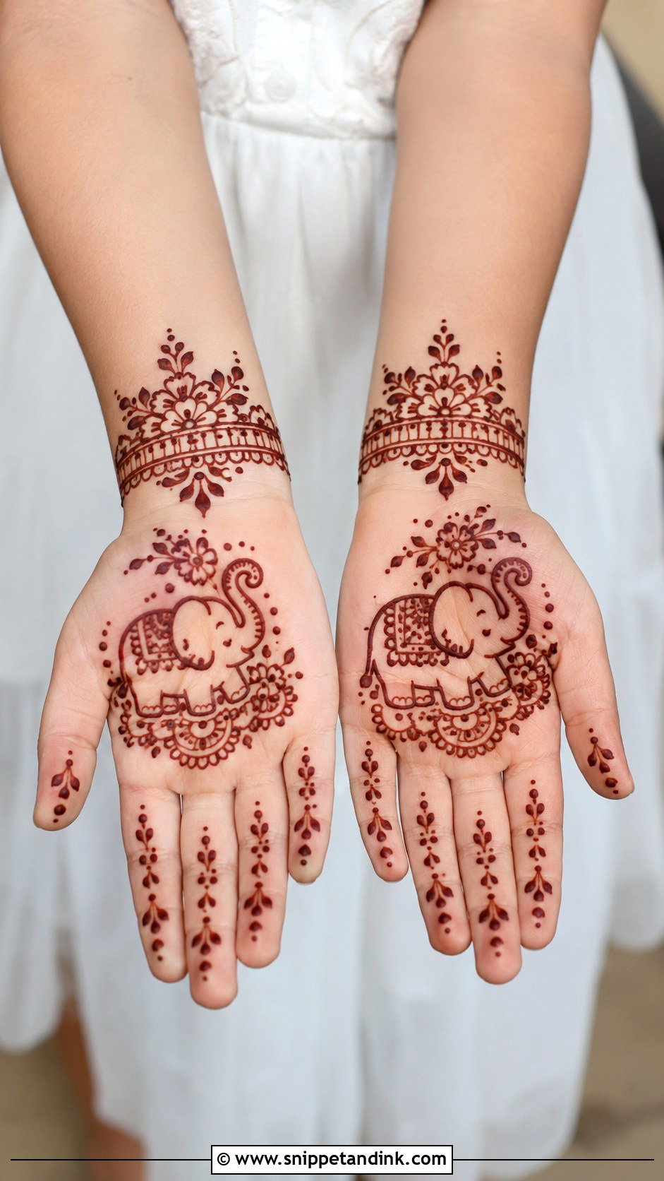 Elephant Mehndi Design For Kids - Snippet and Ink - 30 Cute Mehndi Designs for Kids