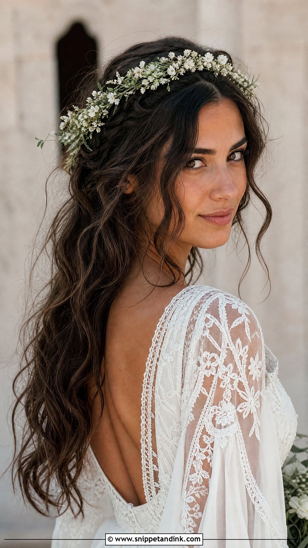 Elf Wedding Hair With Floral Crown - Snippet and Ink - 15 Elf Wedding Hair Ideas