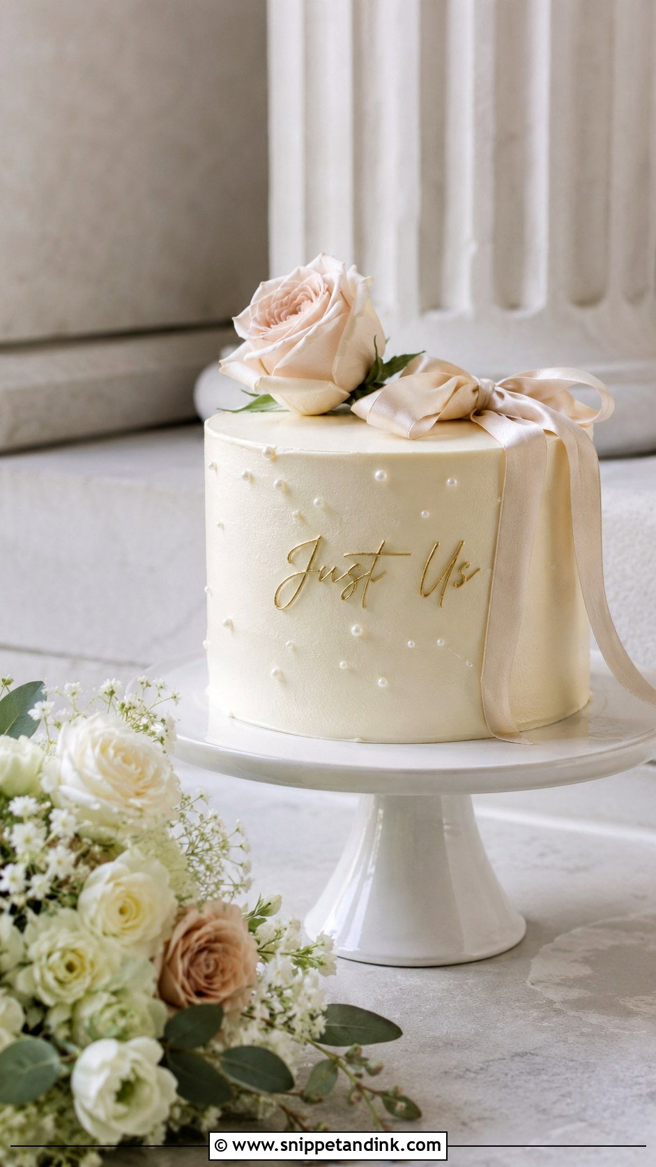 Elopement Wedding Cake With Just Us - Snippet and Ink - 25 Wedding Cake Wording Ideas