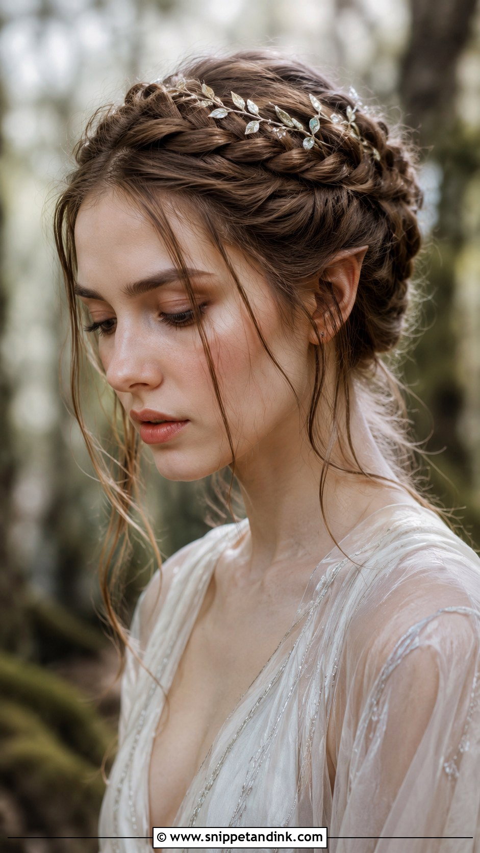 Elven Braided Crown Updo - Snippet and Ink - 20 Fantasy Wedding Hair Ideas