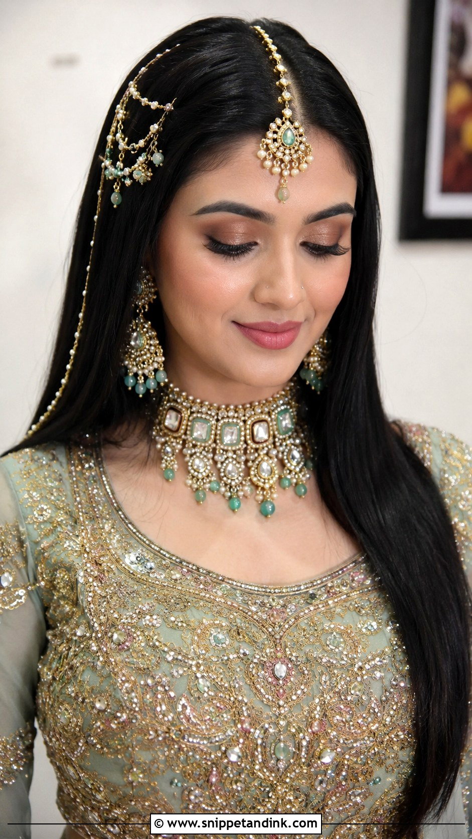 Embellished Open Straight Hair - Snippet and Ink - 25 Dholki Hairstyles