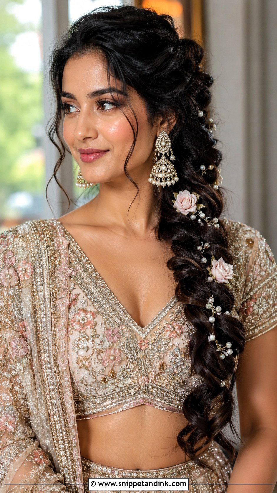 Embellished Side Braid for Marriage Function - Snippet and Ink - 25 Hair Styles for Marriage Function