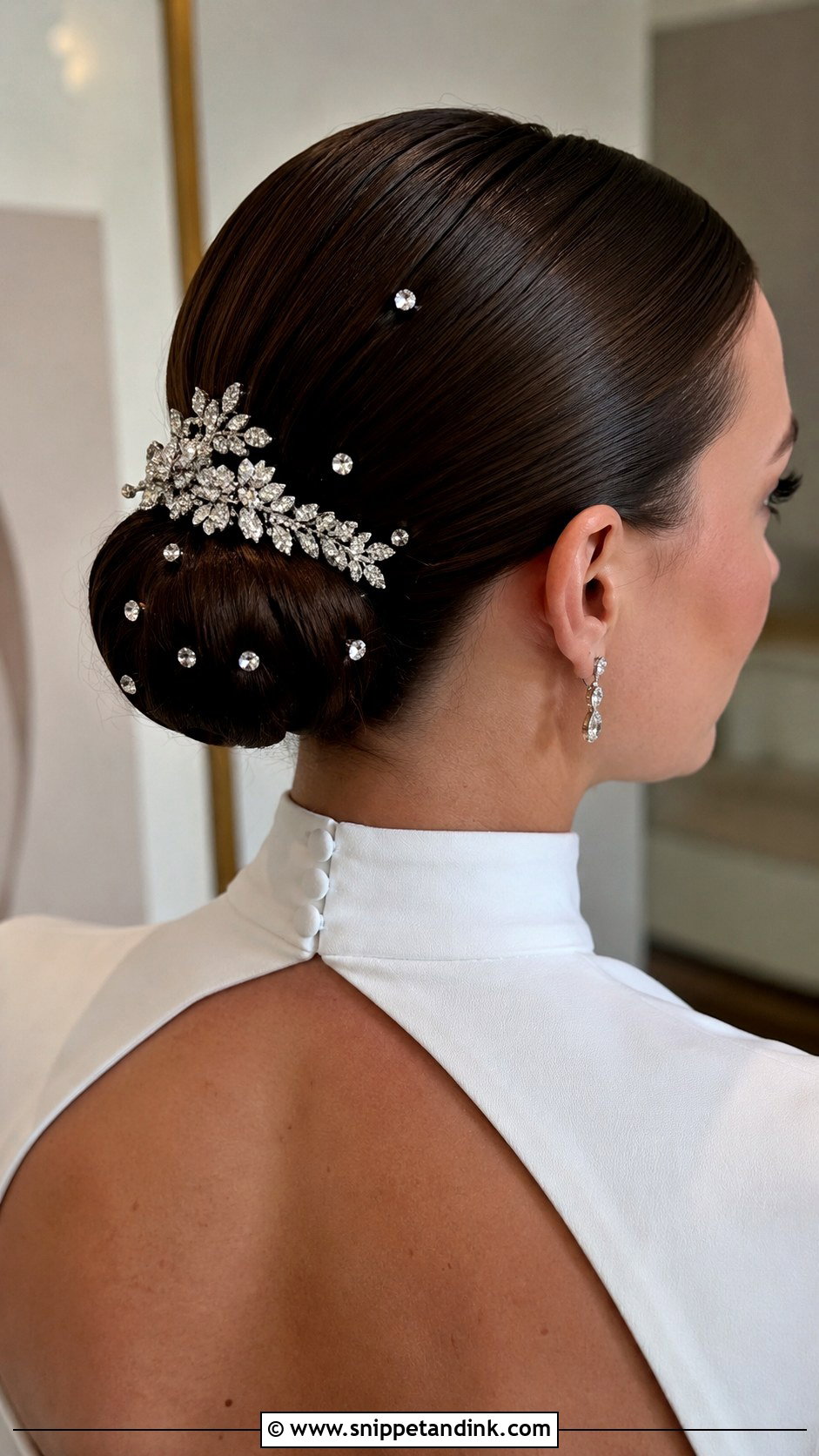 Embellished Slick Bun - Snippet and Ink - 25 Edgy Wedding Hairstyles