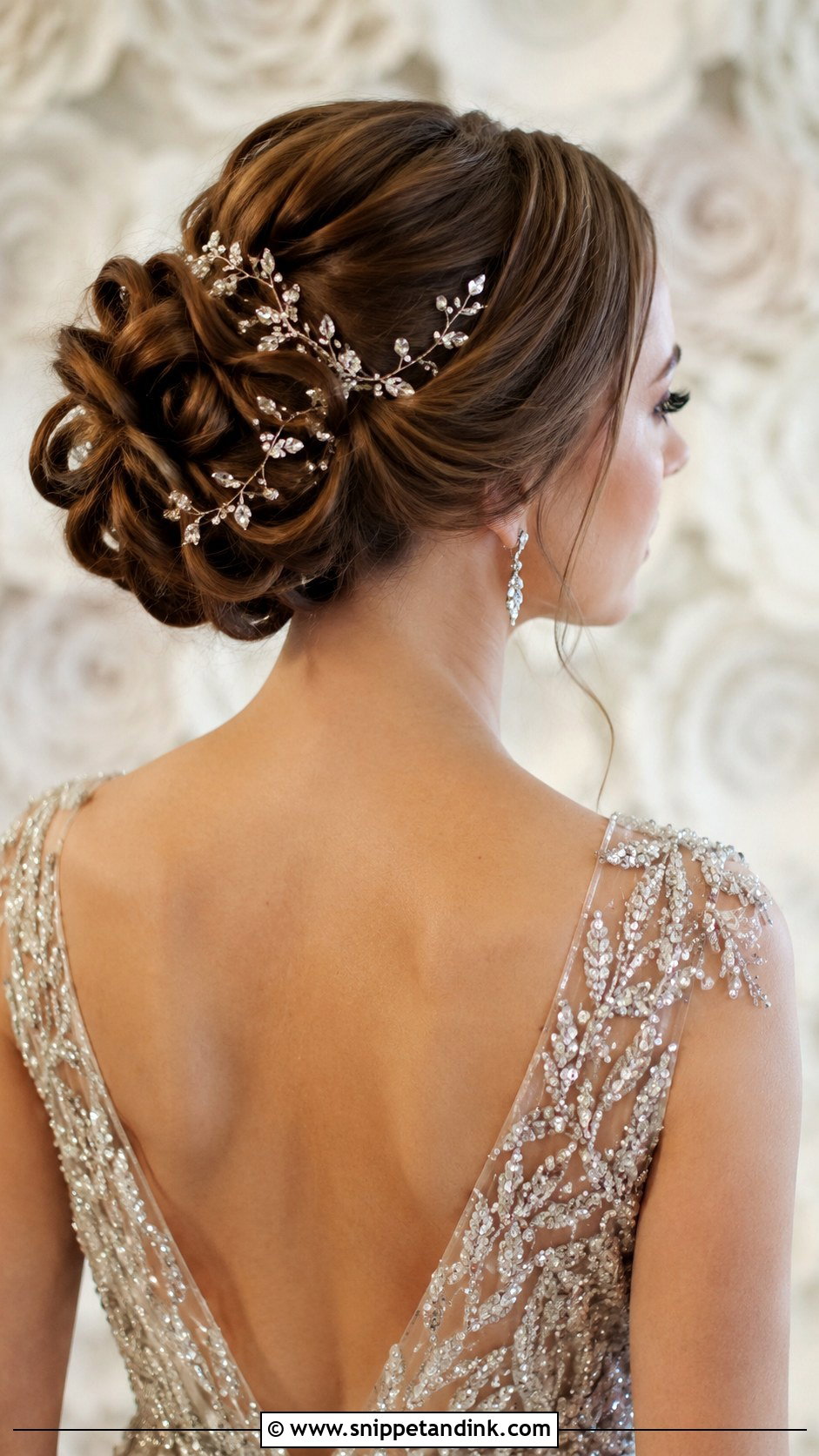 Embellished Updo With Crystal Vine - Snippet and Ink - 25 Hairstyles for a Wedding
