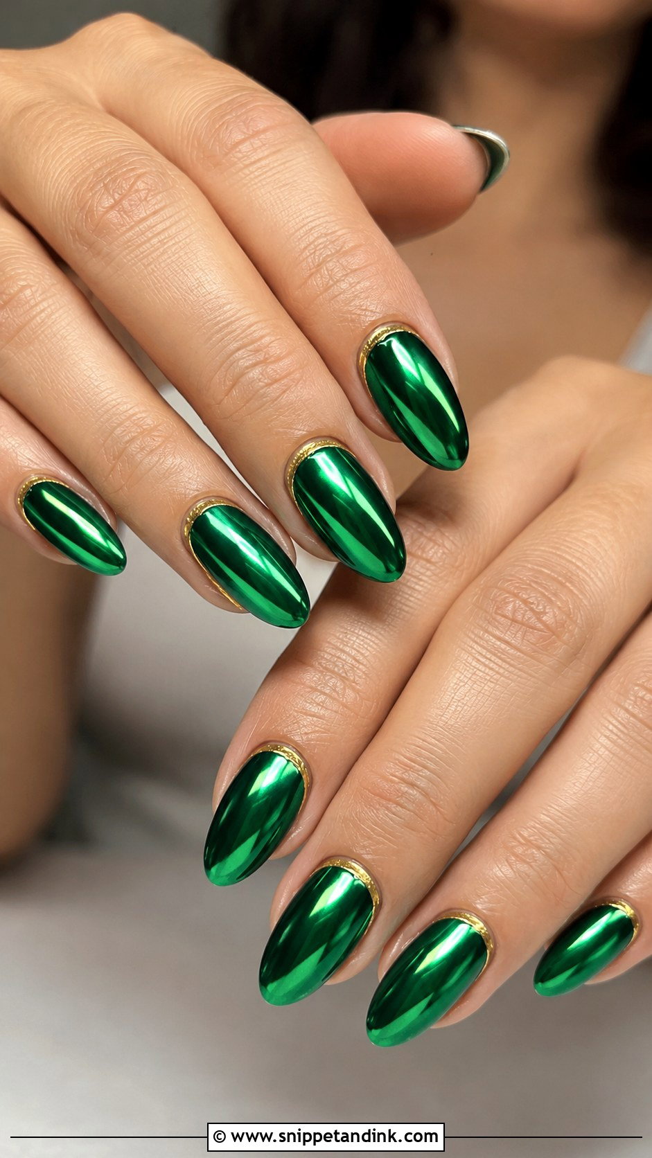 Emerald Chrome Bridal Nails - Snippet and Ink - 20 Dark Bridal Nails