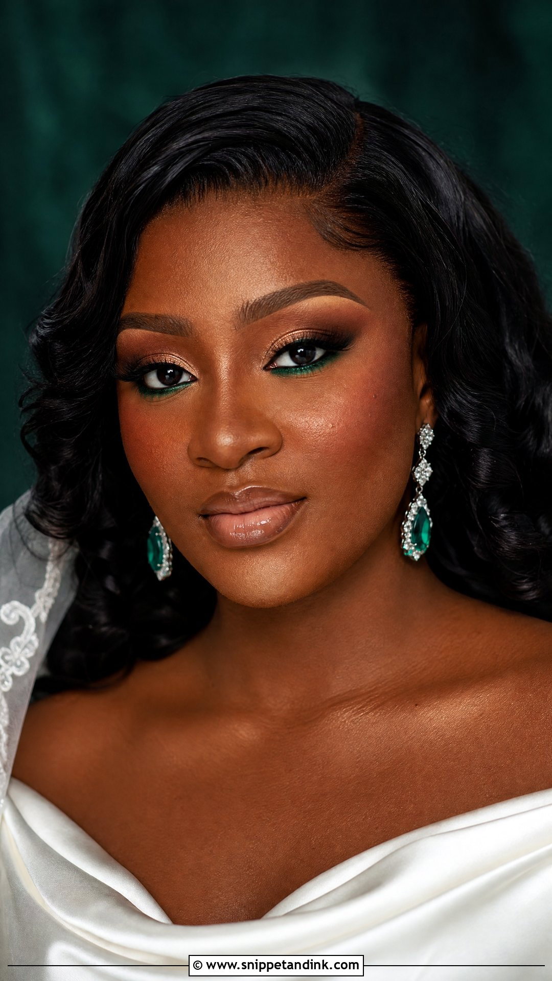 Emerald Glam Wedding Makeup For Brown Eyes - Snippet and Ink - 20 Glam Wedding Makeup for Brown Eyes