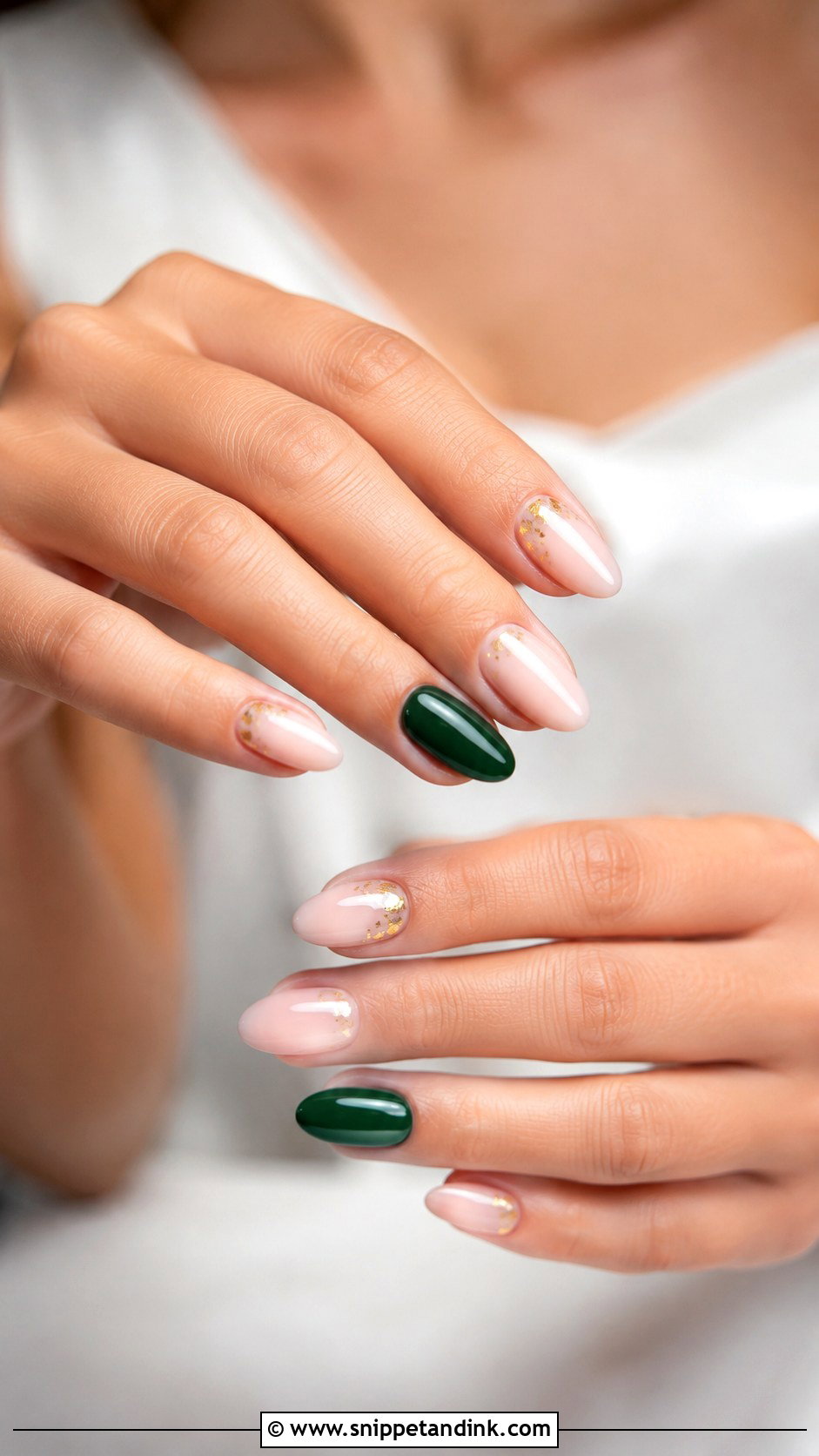 Emerald Green Accent Nail Wedding Nails - Snippet and Ink - 20 Emerald Green Wedding Nails