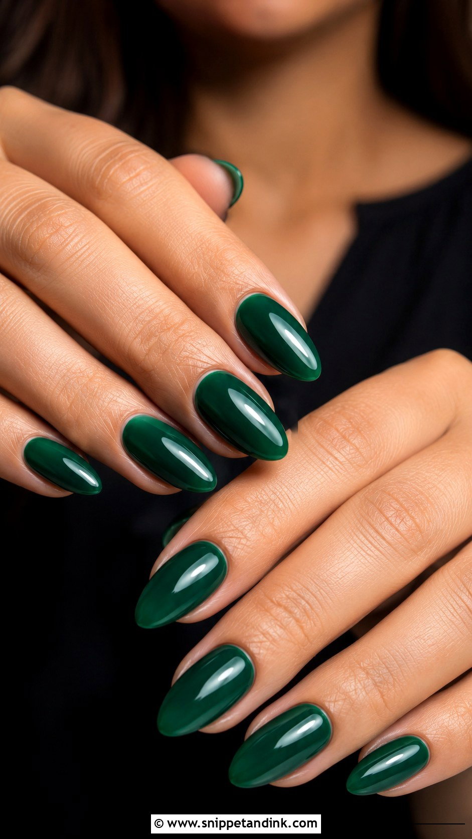 Emerald Green Almond Nails - Snippet and Ink - 30 Wedding Guest Nails Ideas