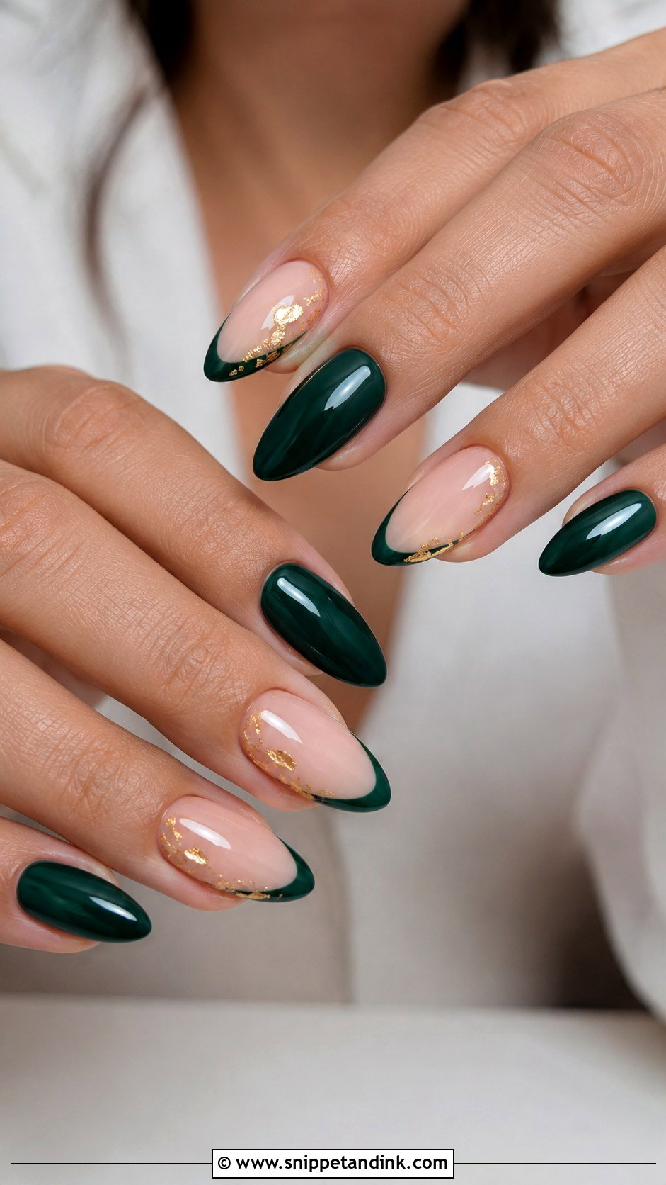 Emerald Green And Nude Wedding Nails - Snippet and Ink - 20 Emerald Green Wedding Nails
