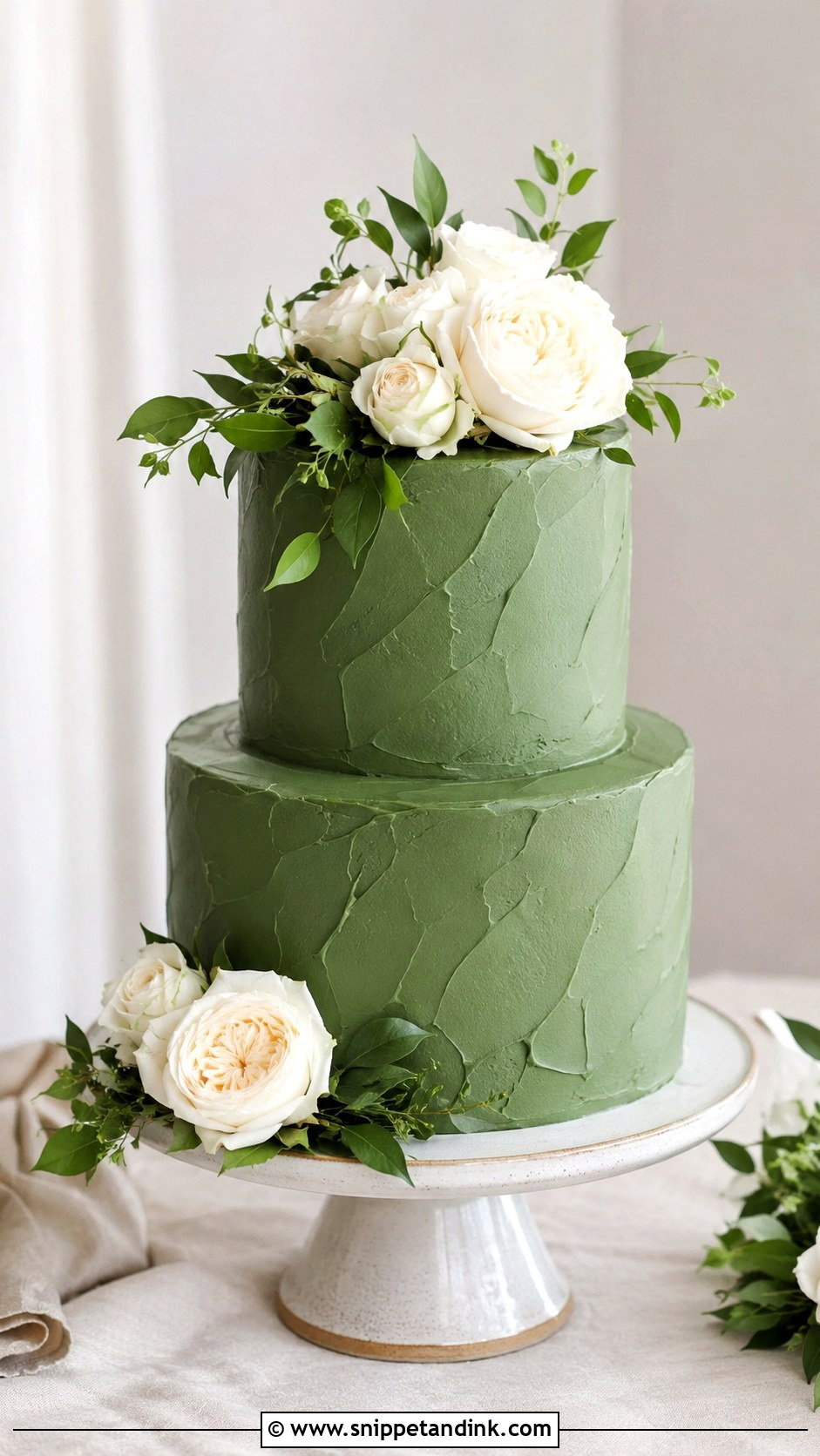 Emerald Green Buttercream Wedding Cake - Snippet and Ink - 25 Emerald Wedding Cakes