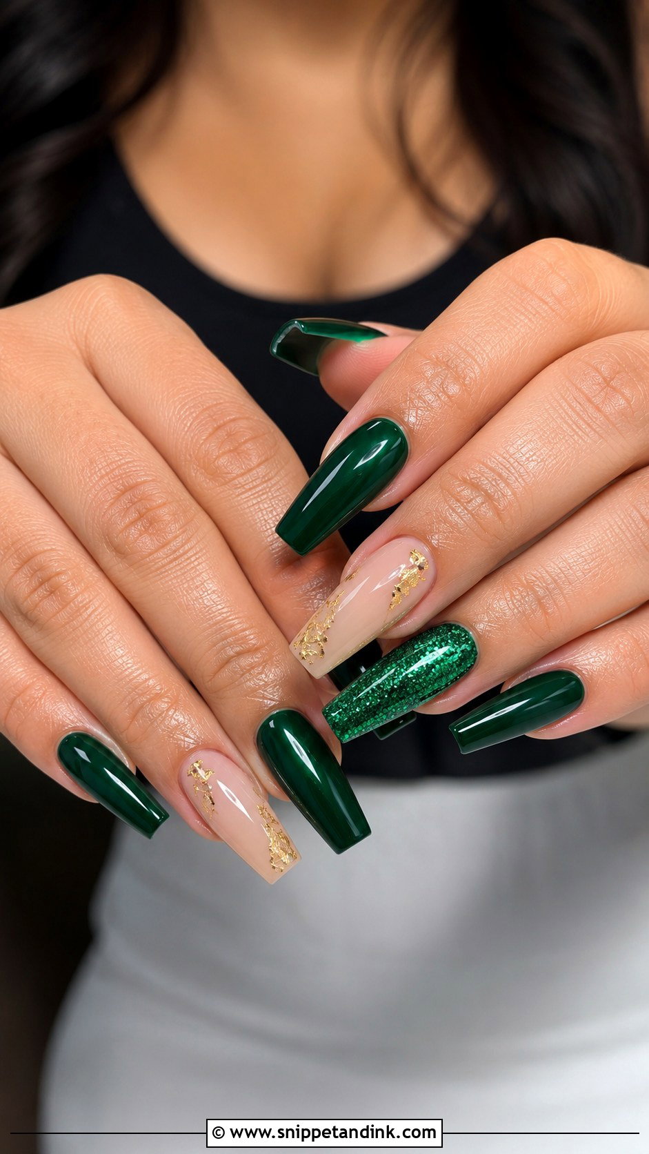 Emerald Green Coffin Wedding Nails - Snippet and Ink - 20 Emerald Green Wedding Nails