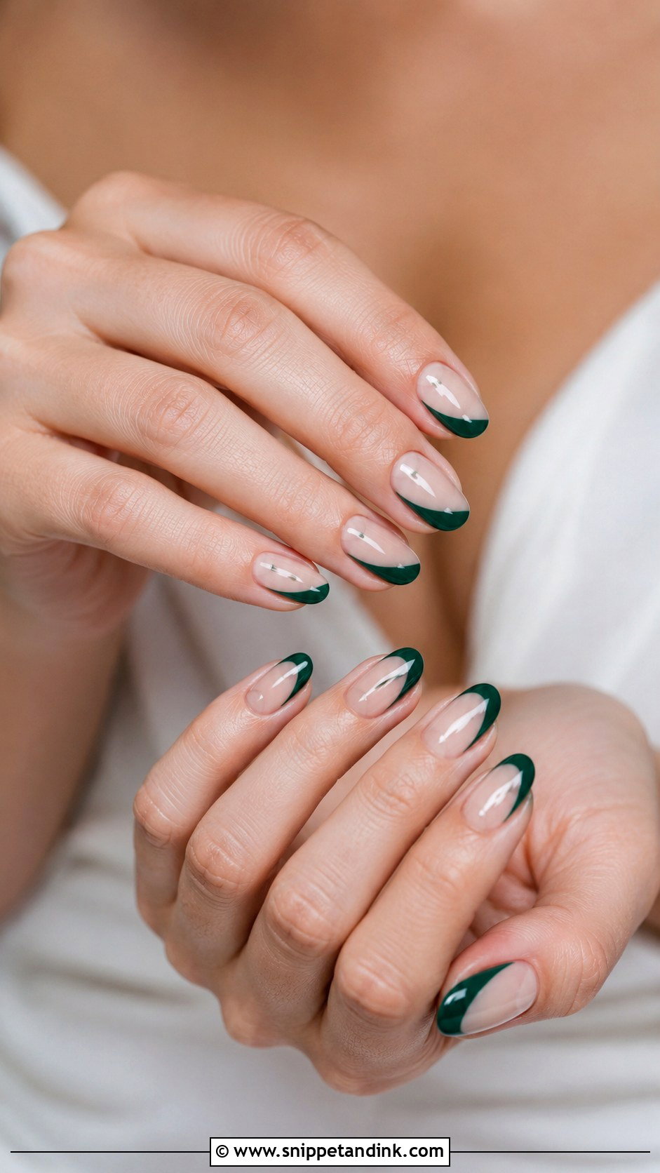 Emerald Green Negative Space Wedding Nails - Snippet and Ink - 20 Emerald Green Wedding Nails