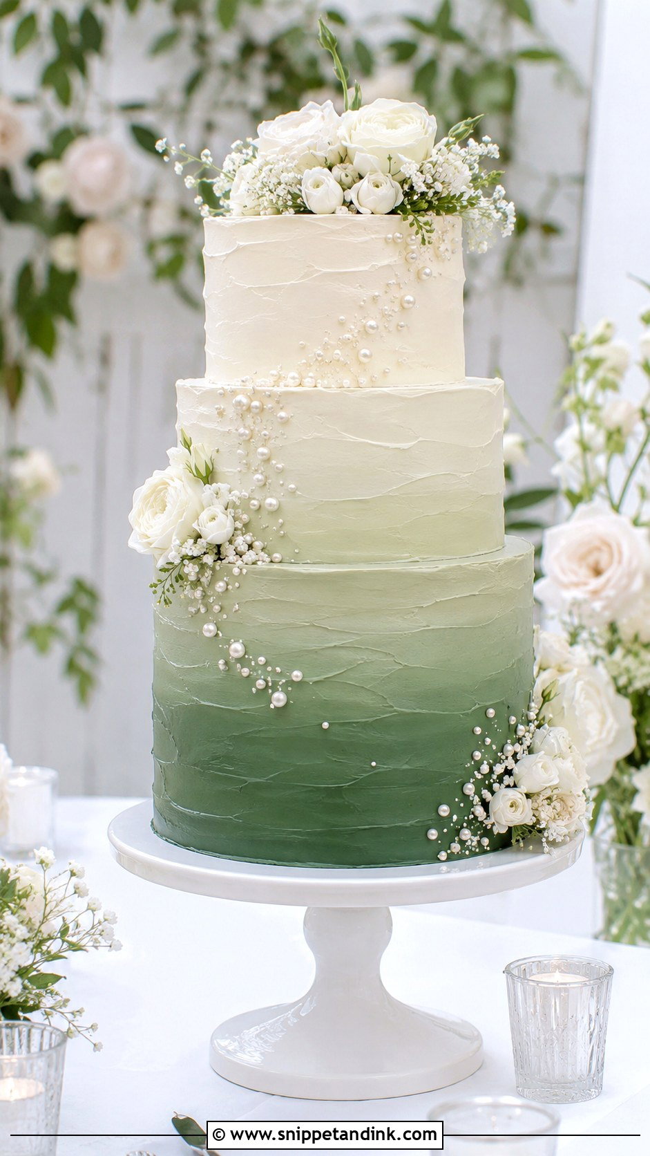 Emerald Green Ombre Wedding Cake - Snippet and Ink - 25 Emerald Wedding Cakes