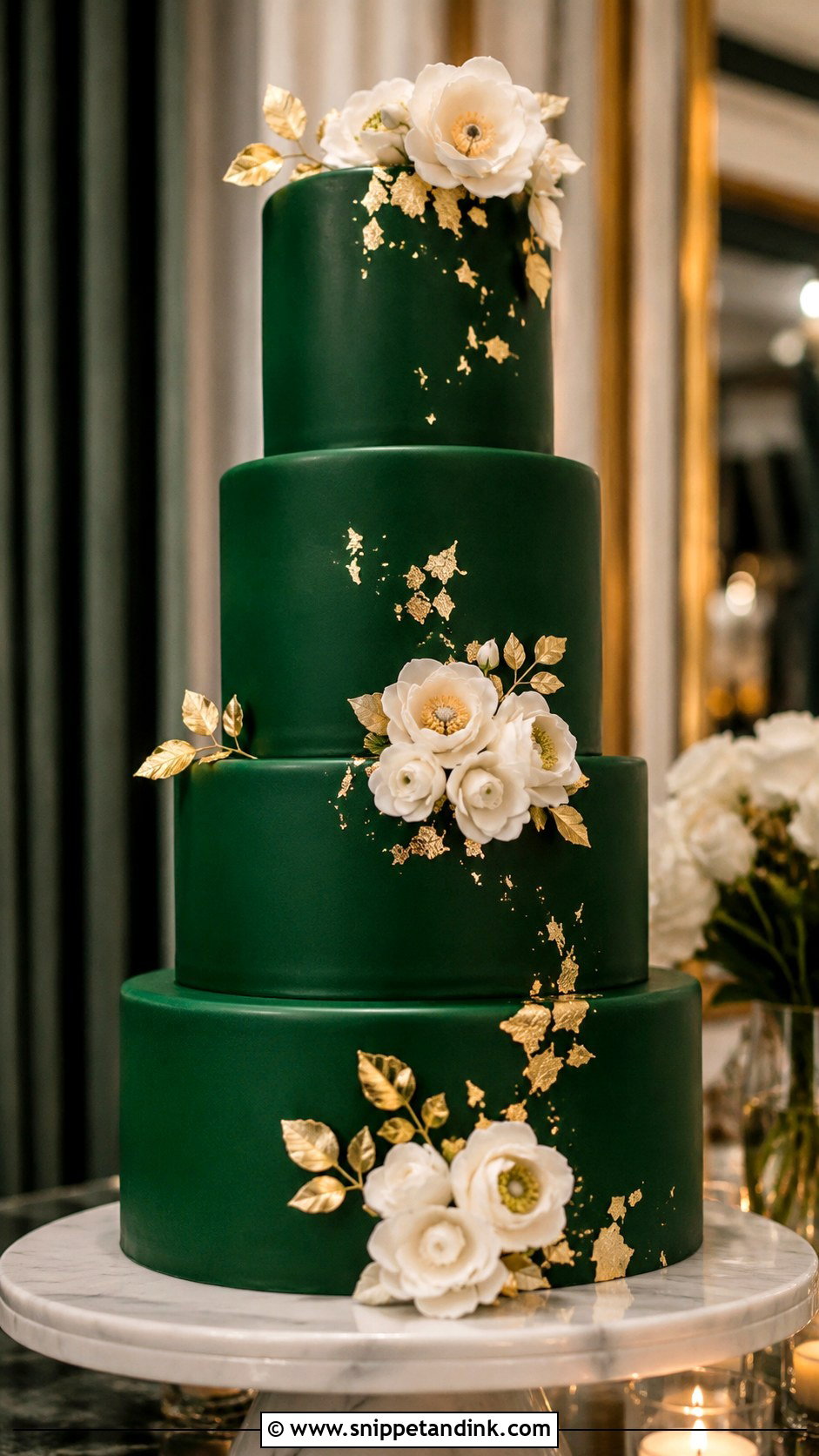 Emerald Green Wedding Cake - Snippet and Ink - 20 Green Wedding Cake Ideas