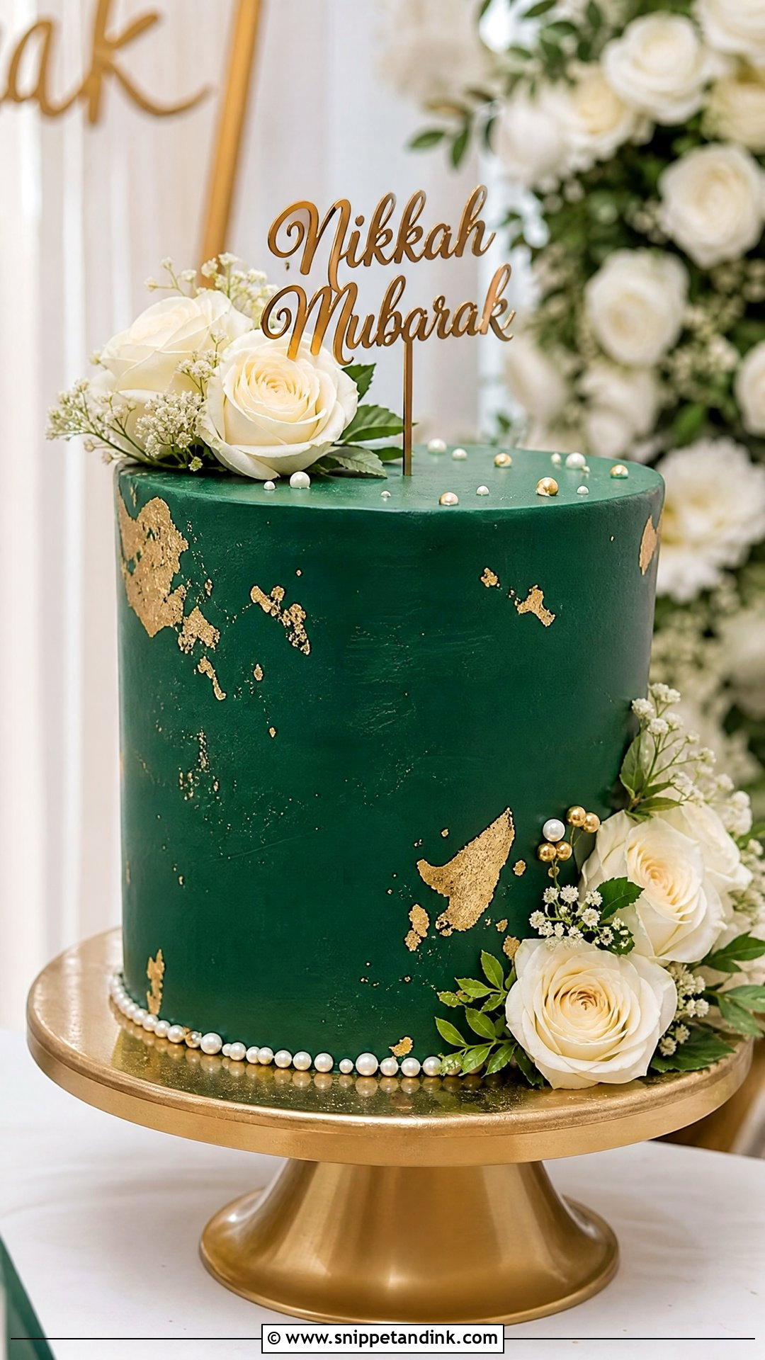 Emerald Nikkah Cake - Snippet and Ink - 25 Nikkah Cake Ideas