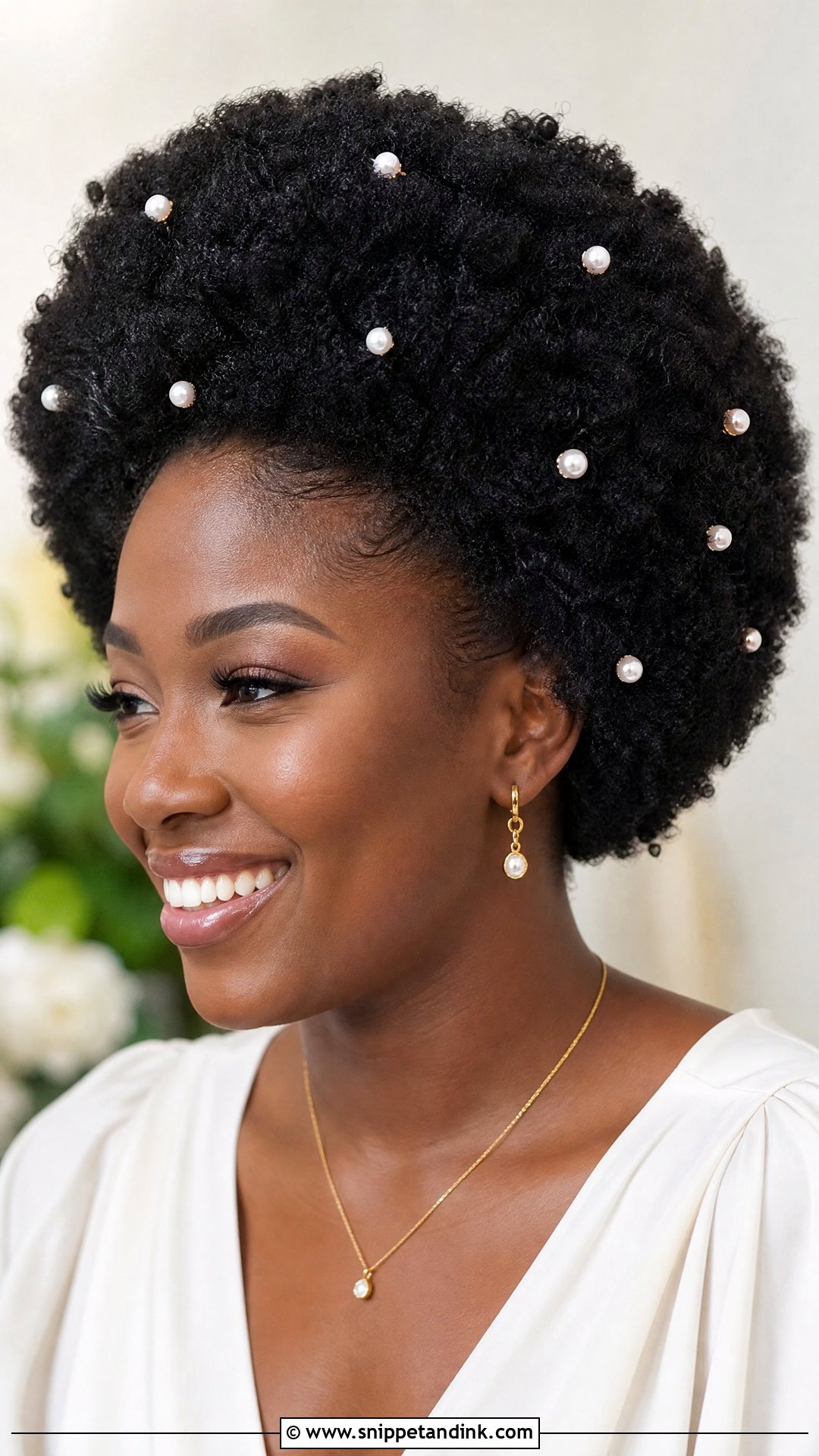 Engagement Afro With Hair Accessories - Snippet and Ink - 15 Engagement Hairstyles Black Women
