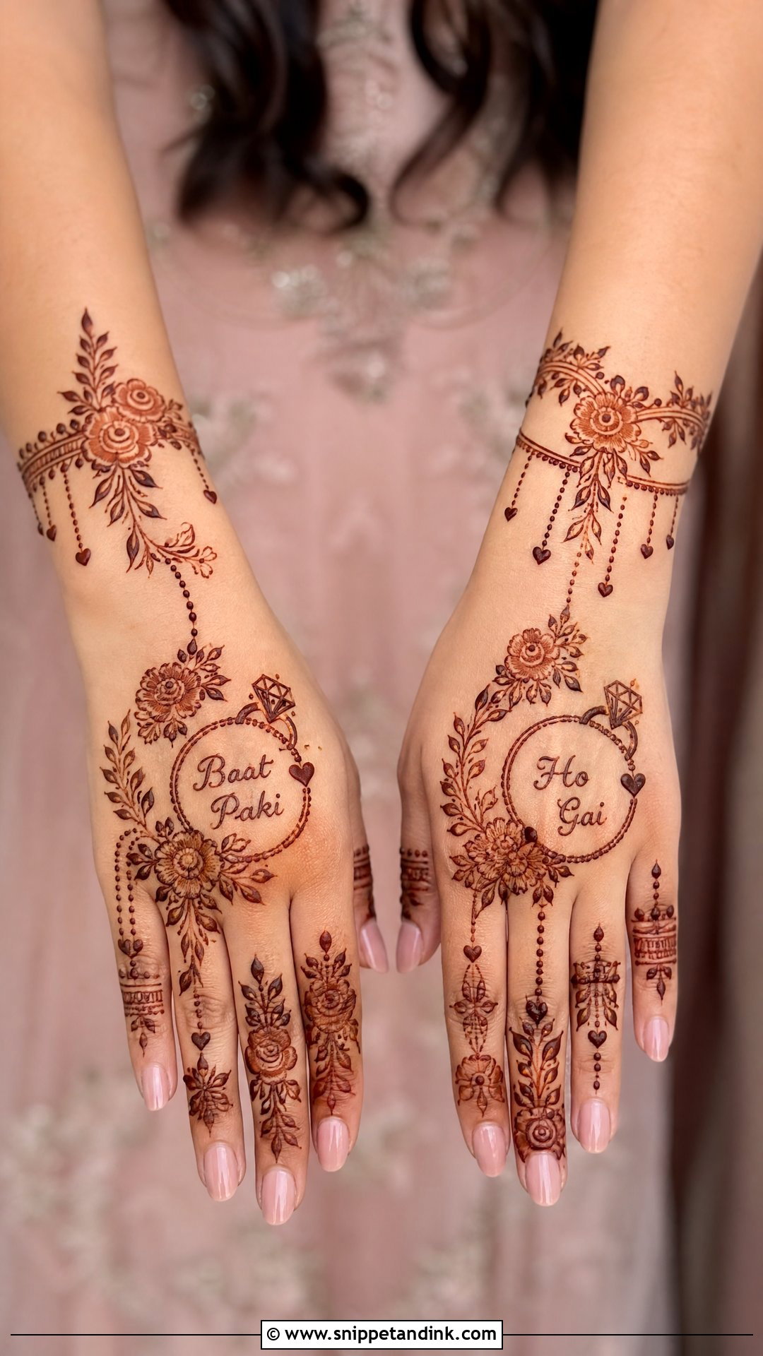 Engagement Baat Pakki Mehndi Design - Snippet and Ink - 30 Baat Pakki Mehndi Design Ideas