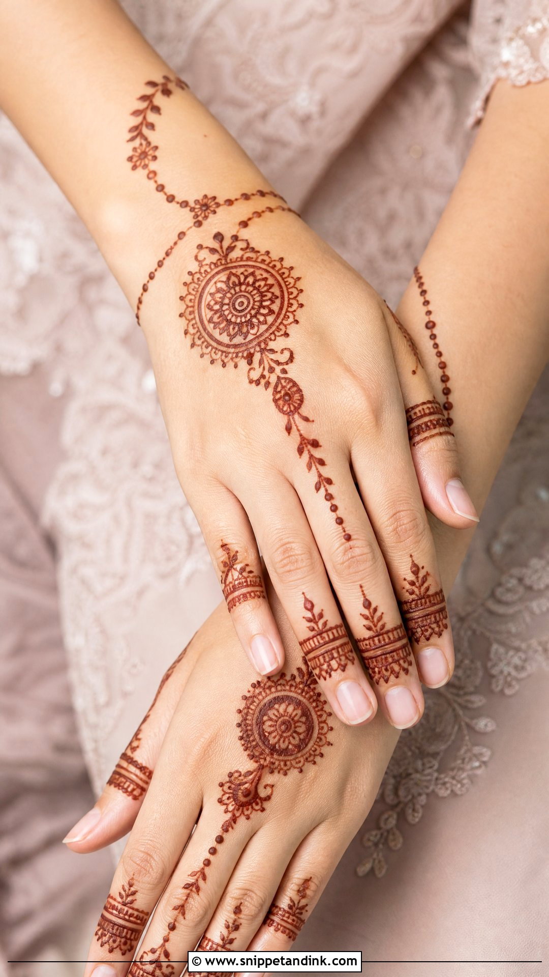 Engagement Back Hand Check Mehndi Design - Snippet and Ink - 30 Back Hand Check Mehndi Design Ideas