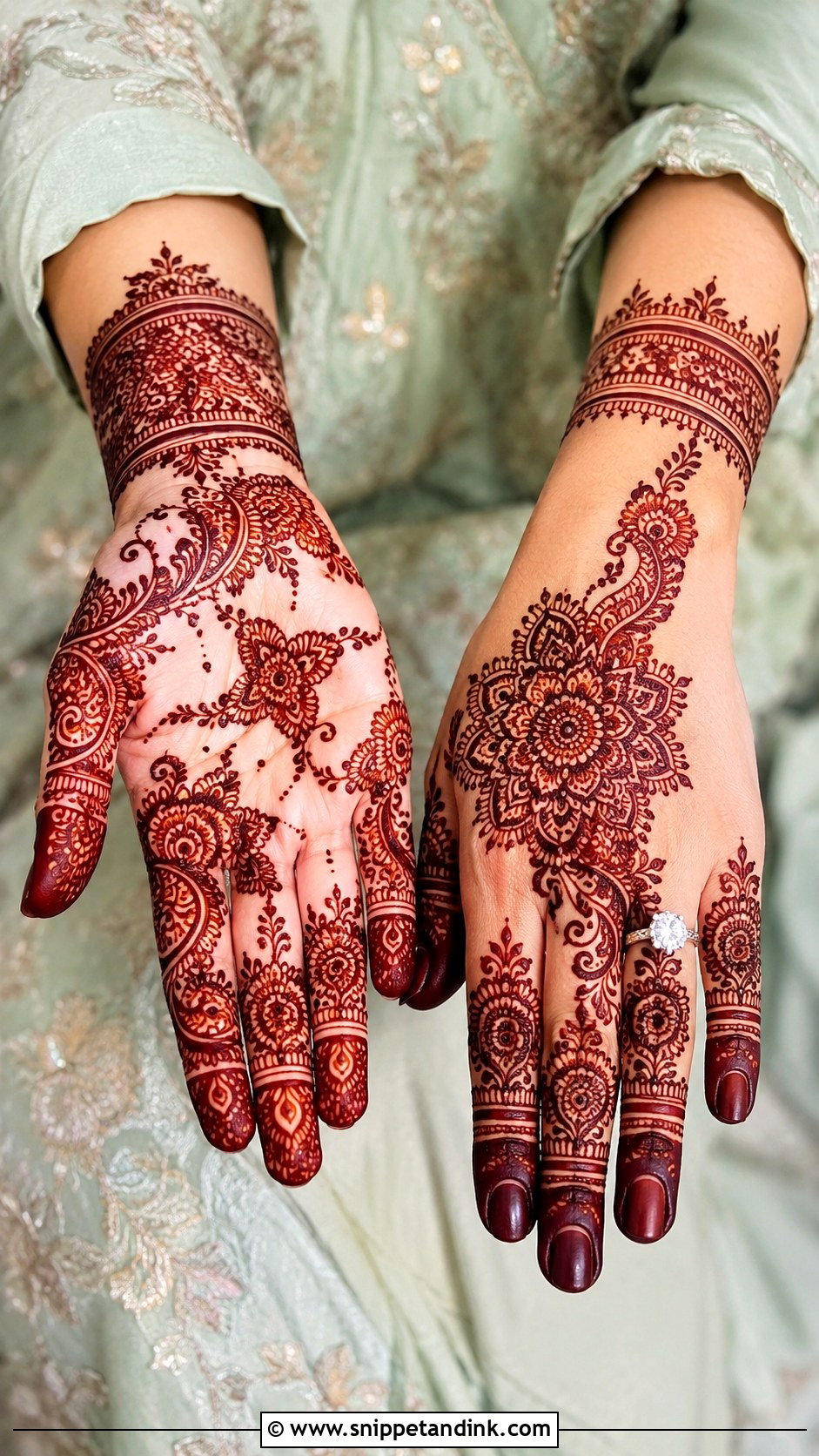 Engagement Bharwa Mehndi Design - Snippet and Ink - 30 Bharwa Mehndi Designs