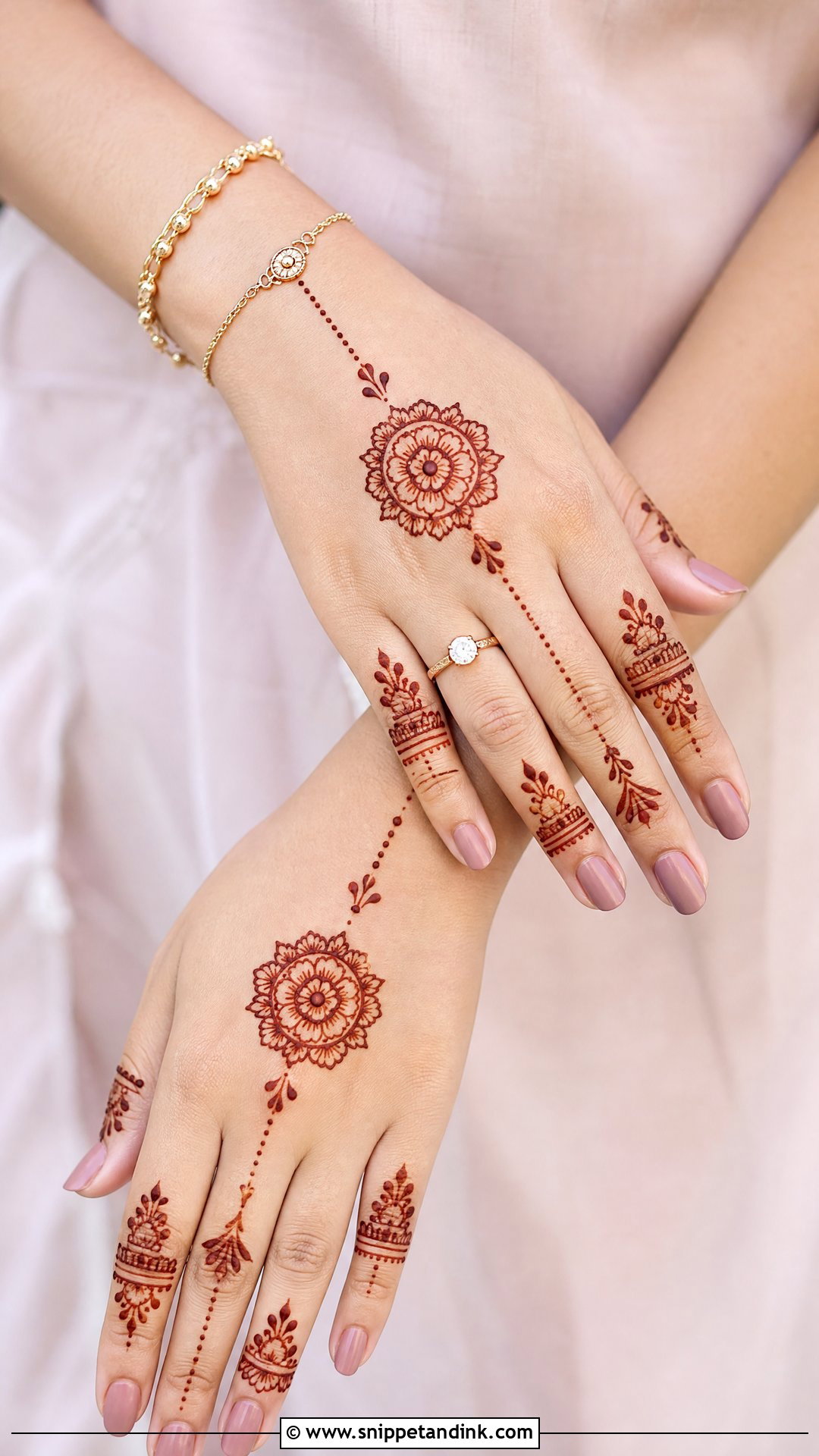 Engagement Bridal Back Hand Mehndi Design - Snippet and Ink - 30 Bridal Back Hand Mehndi Design Ideas