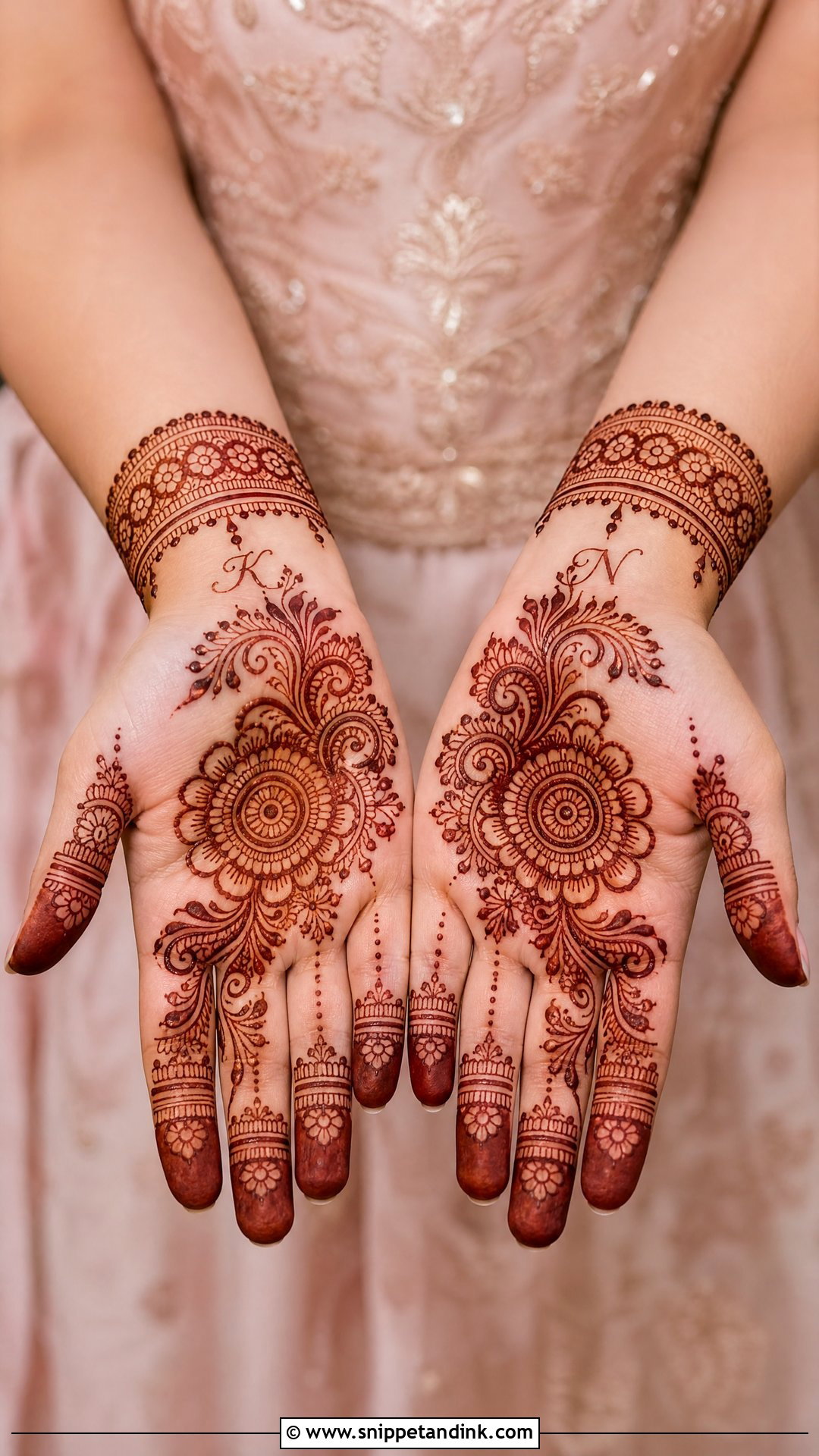 Engagement Bridal Front Hand Mehndi Design - Snippet and Ink - 25 Bridal Front Hand Mehndi Designs