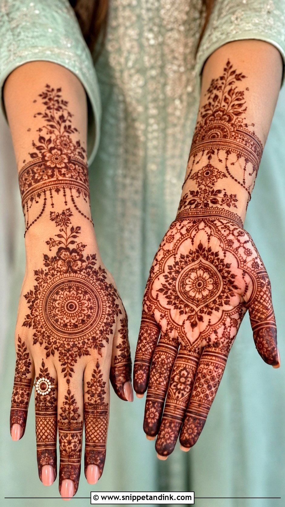 Engagement Bridal Mehndi Design - Snippet and Ink - 35 Unique Bridal Mehndi Designs