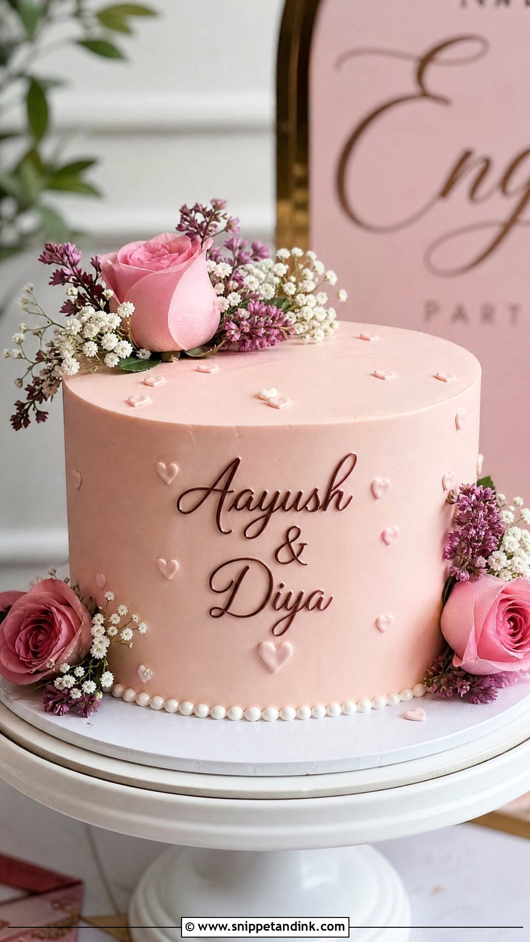 Engagement Cake With Names - Snippet and Ink - 25 Engagement Cake Ideas