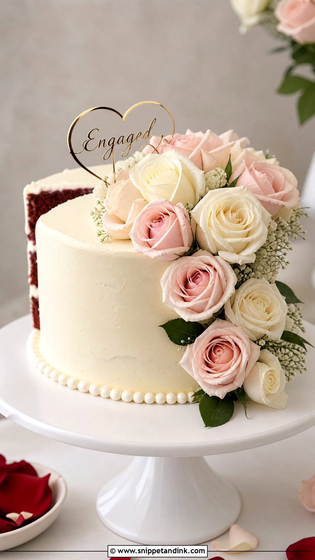 Engagement Cake With Roses - Snippet and Ink - 25 Engagement Cake Ideas