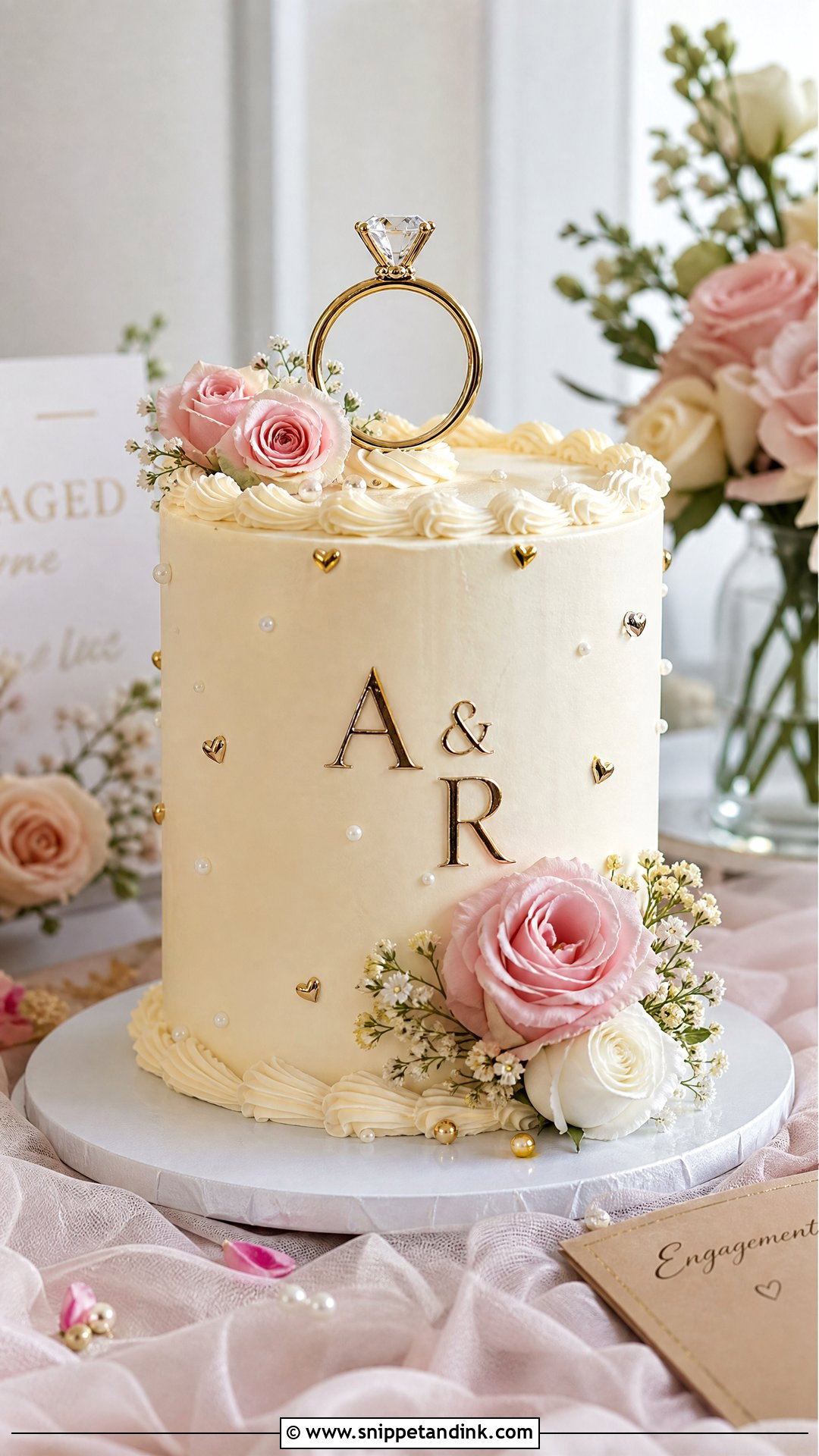 Engagement Couple Cake - Snippet and Ink - 30 Couple Cake Designs