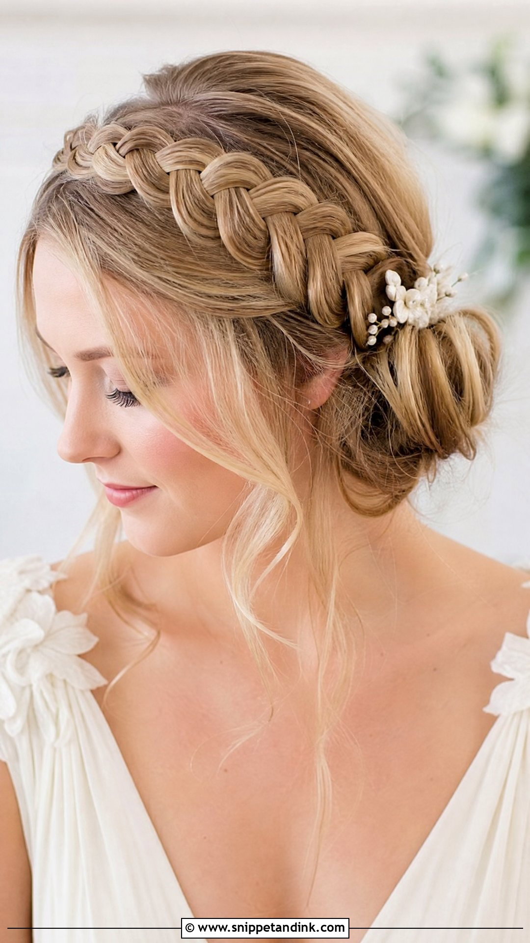 Engagement Crown Braid Updo - Snippet and Ink - 15 Engagement Updo Hairstyles