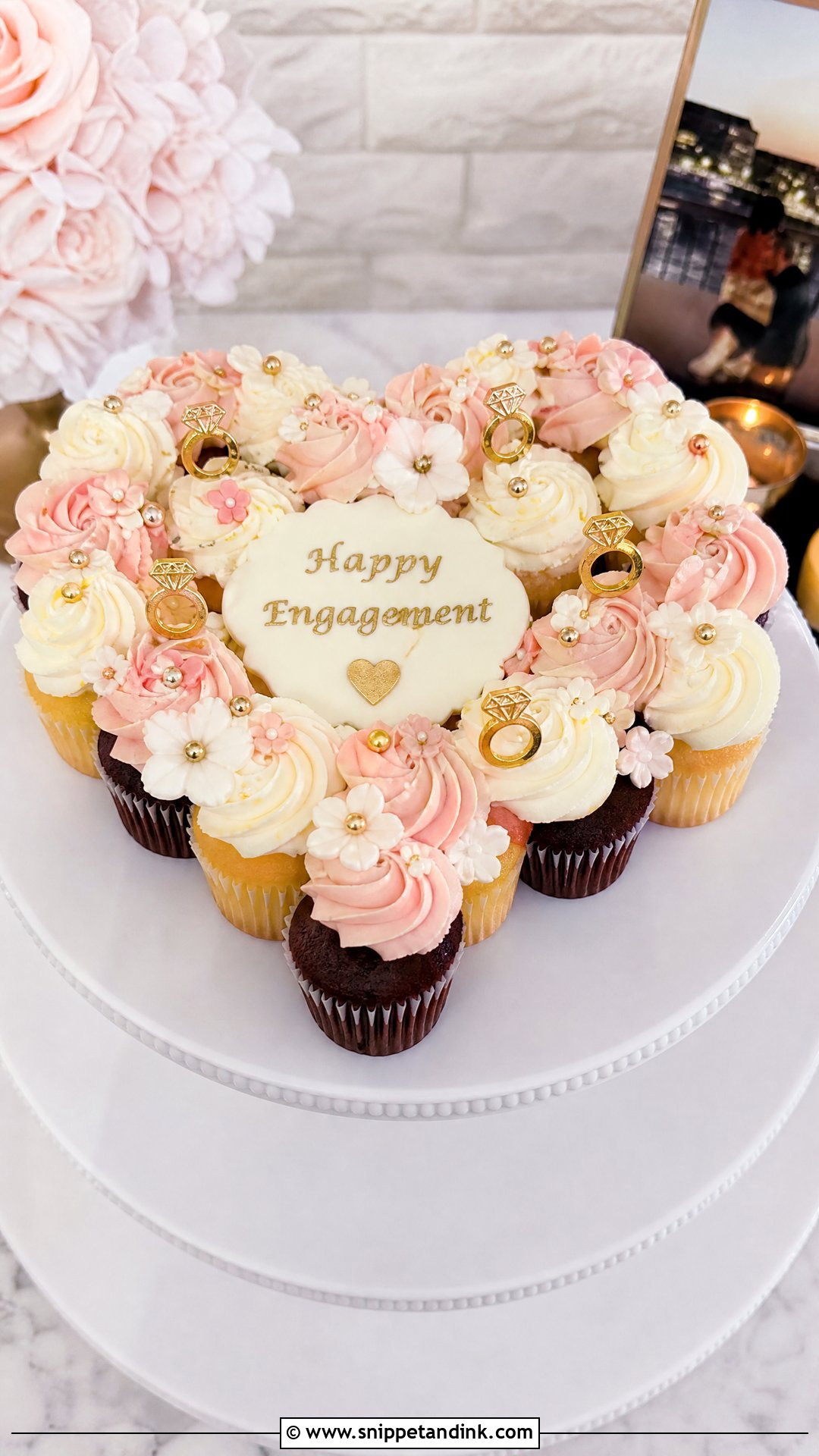 Engagement Cupcake Cake - Snippet and Ink - 25 Engagement Cake Ideas