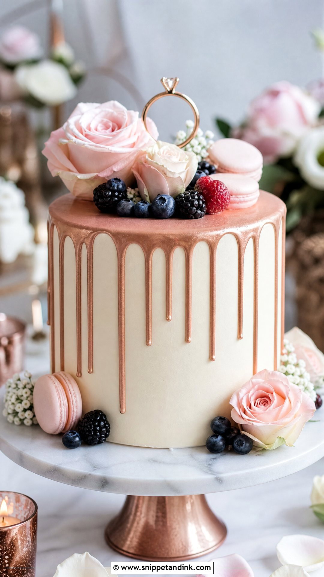 Engagement Drip Cake - Snippet and Ink - 25 Engagement Cake Ideas