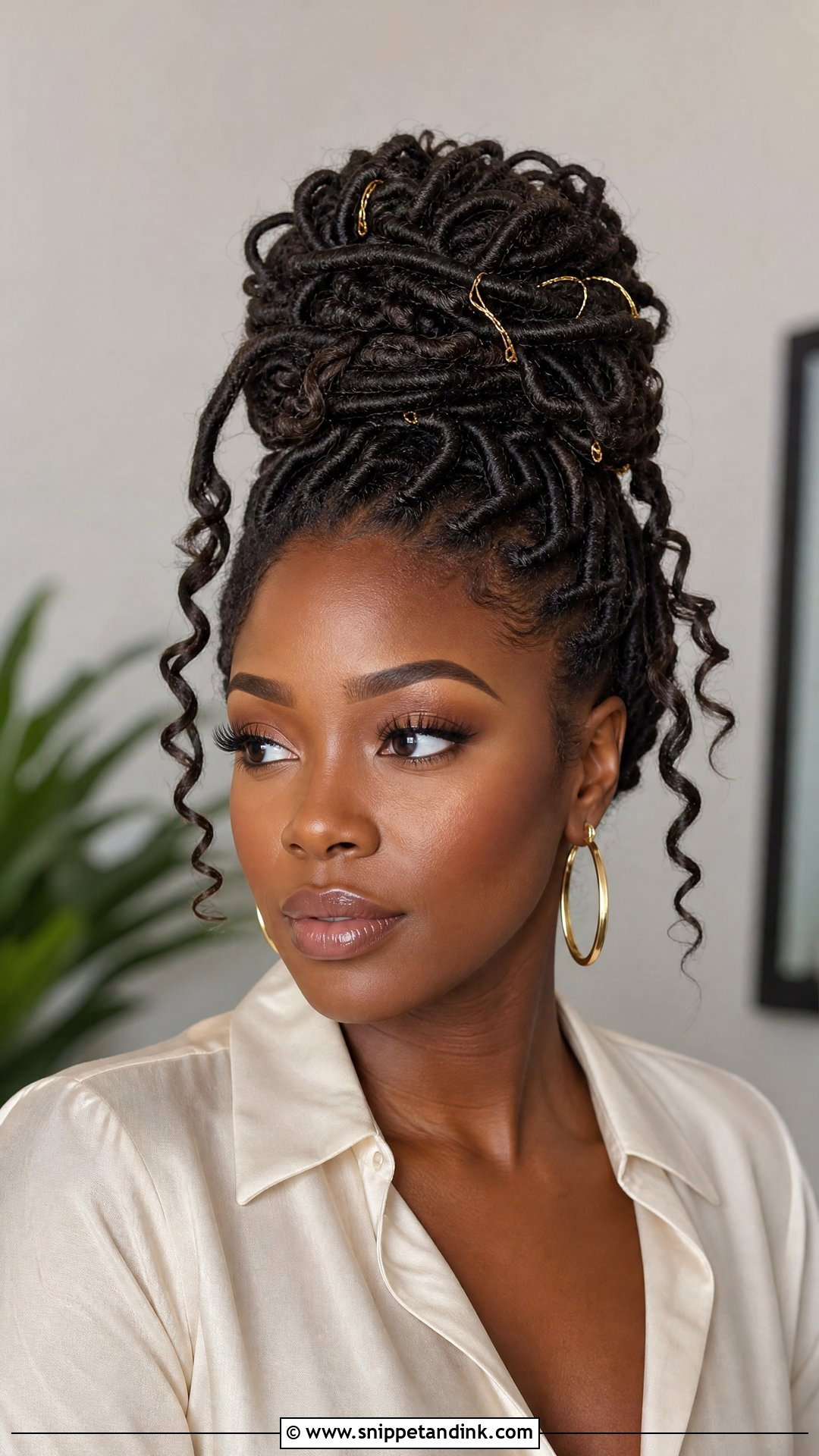 Engagement Faux Locs Updo - Snippet and Ink - 15 Engagement Hairstyles Black Women