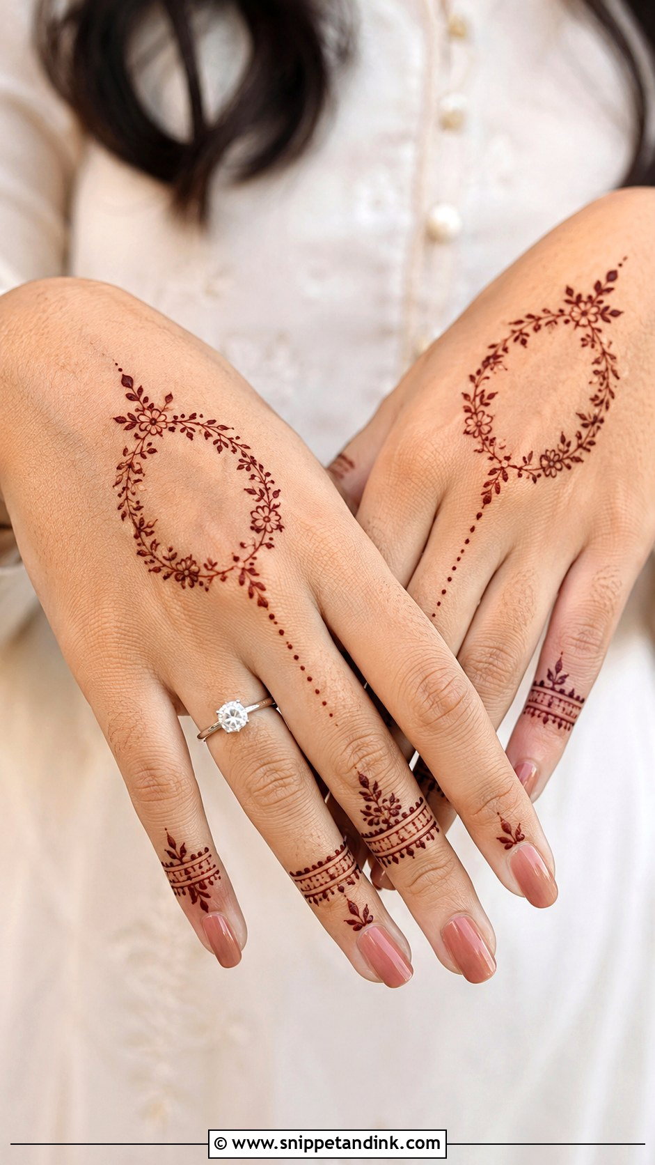 Engagement Finger Mehndi Design - Snippet and Ink - 35 Unique Fingers Mehndi Designs
