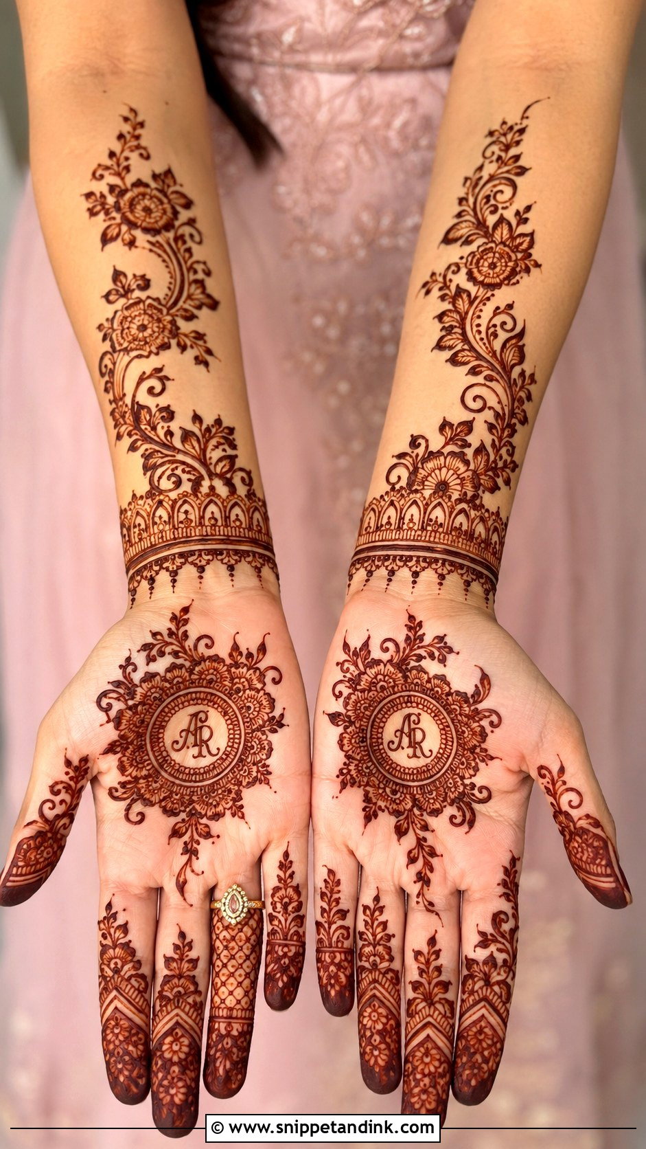 Engagement Front Hand Mehndi Design - Snippet and Ink - 35 Front Hand Mehndi Design Ideas
