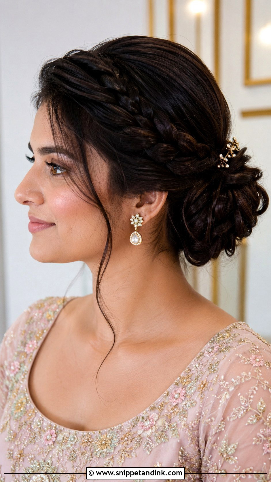 Engagement Hairstyle Braided Bun - Snippet and Ink - 20 Hairdo for Engagement Ideas